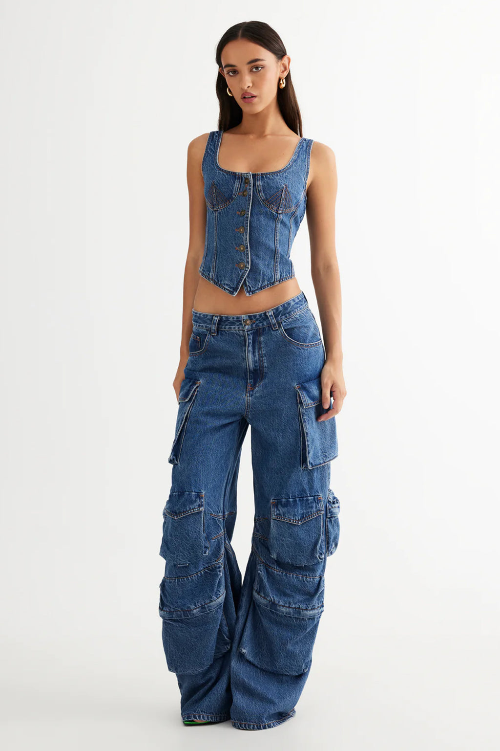 LIONESS After Hours Corset Blue Denim by Selfie Leslie Australia