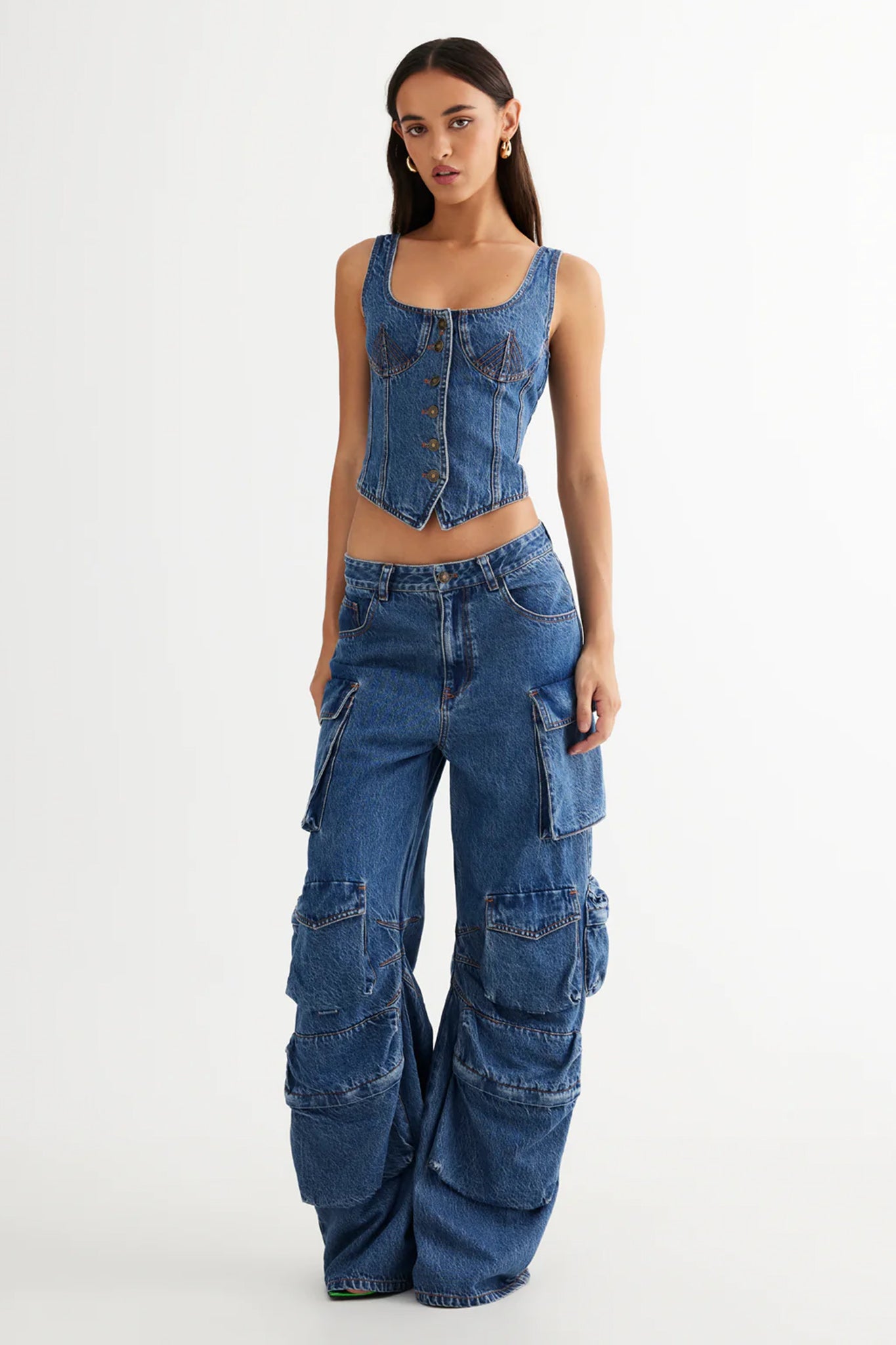 LIONESS After Hours Corset Blue Denim by Selfie Leslie Australia