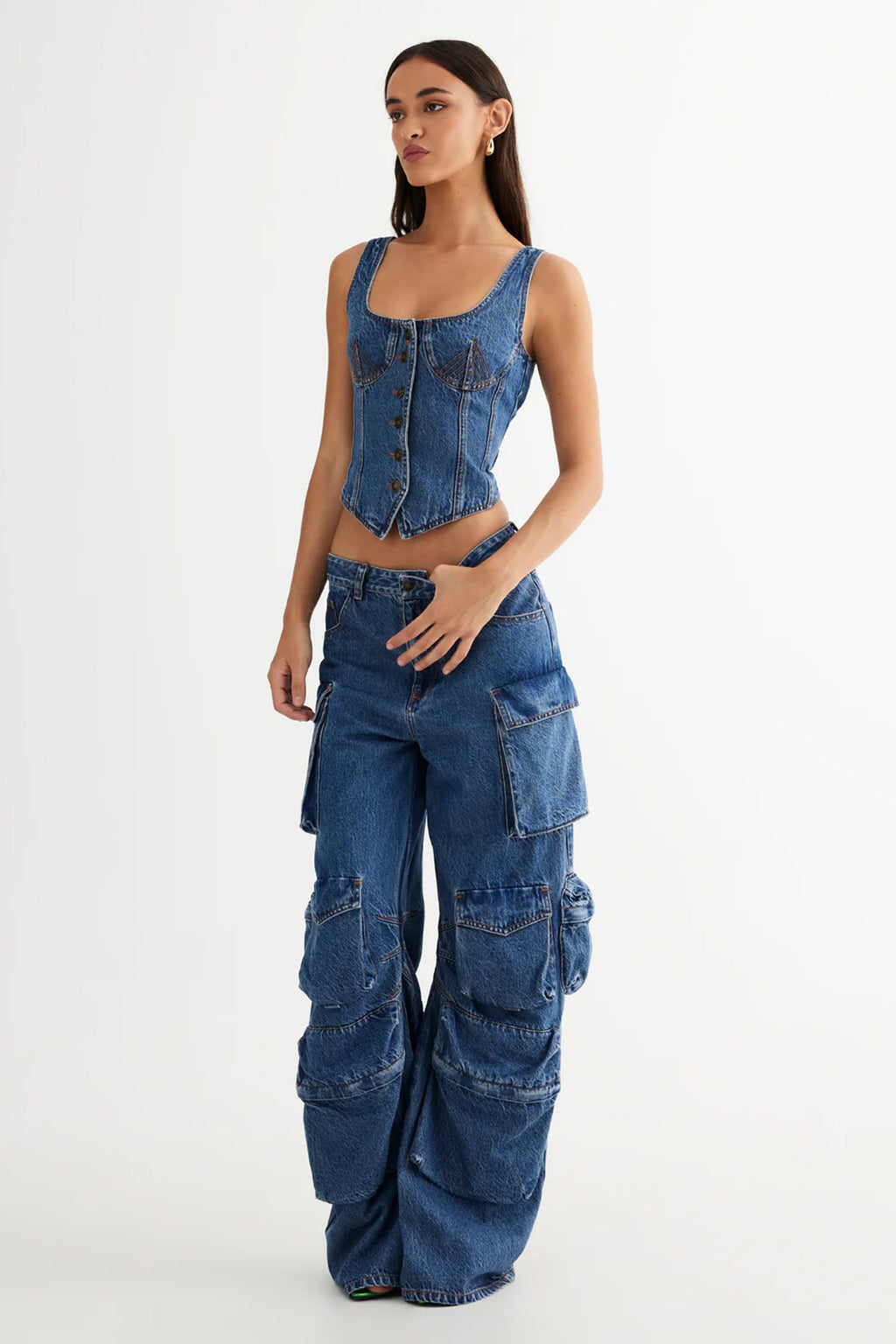 LIONESS After Hours Corset Blue Denim by Selfie Leslie Australia