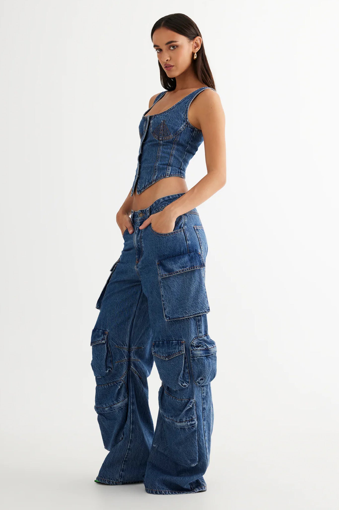 LIONESS After Hours Corset Blue Denim by Selfie Leslie Australia