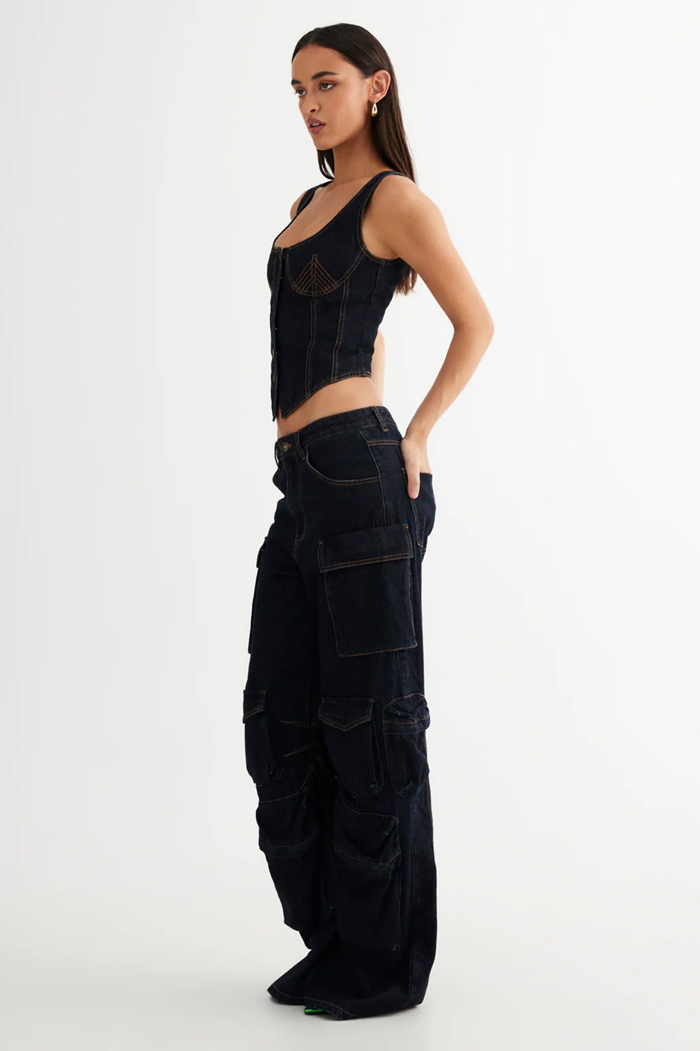 LIONESS After Hours Corset Dark Denim by Selfie Leslie Australia