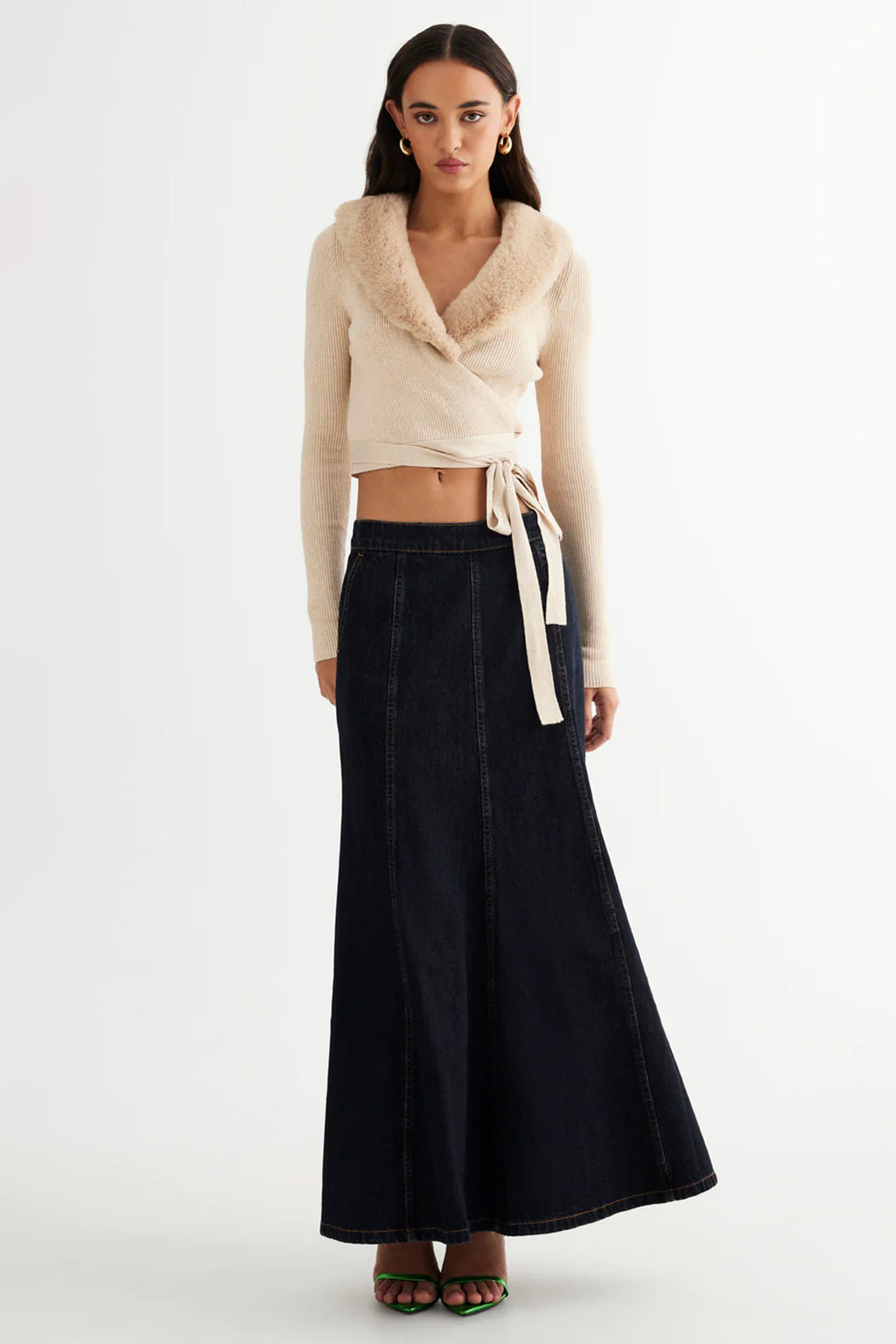 LIONESS Wyoming Denim Skirt Dark Denim by Selfie Leslie Australia