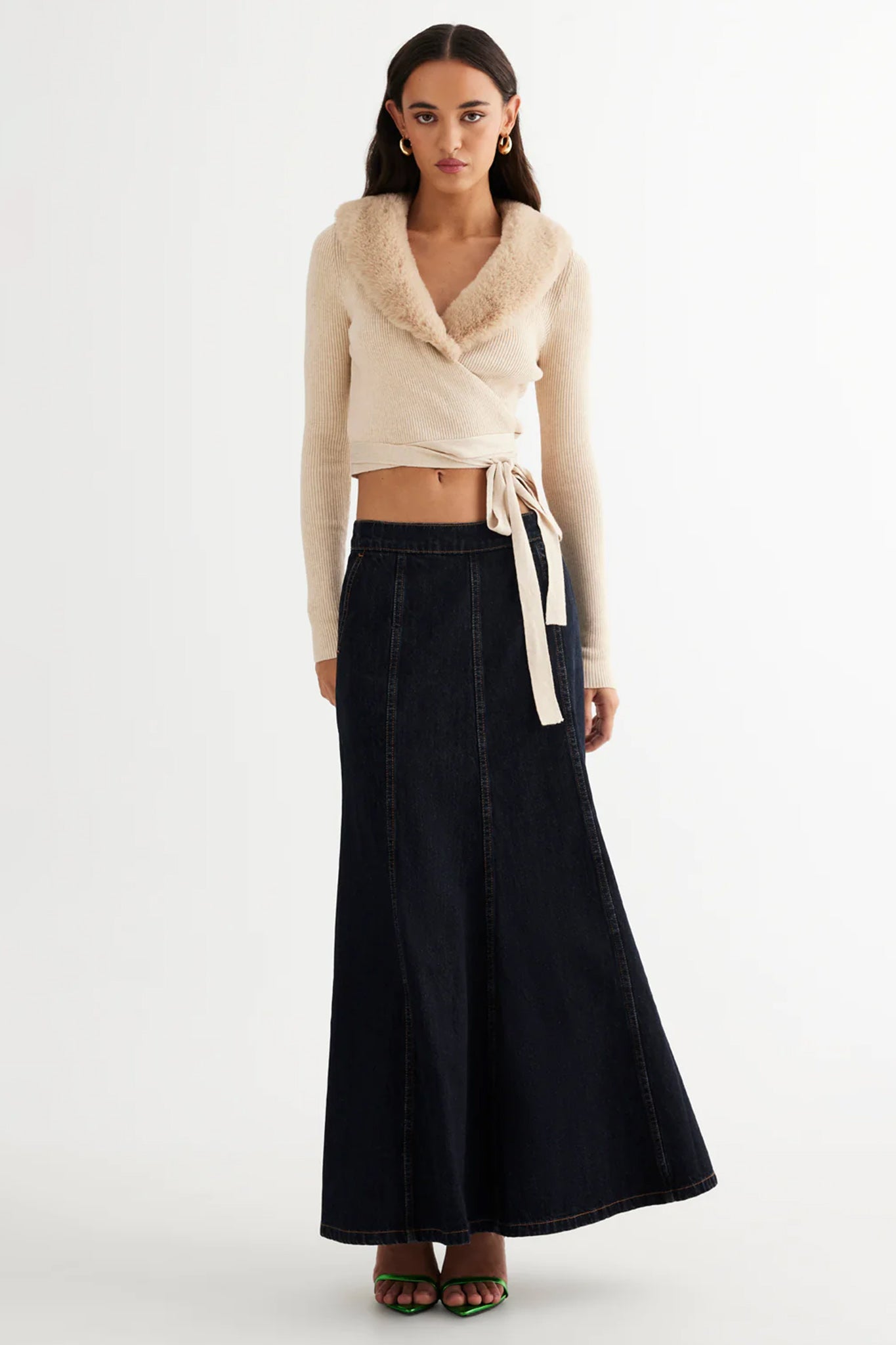LIONESS Wyoming Denim Skirt Dark Denim by Selfie Leslie Australia
