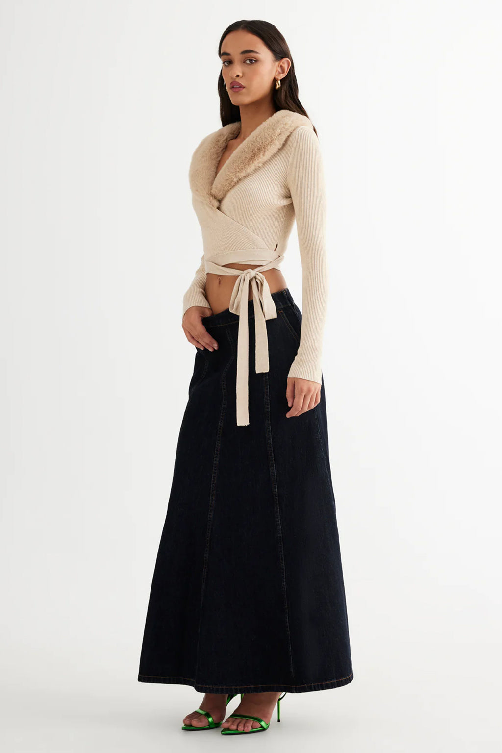 LIONESS Wyoming Denim Skirt Dark Denim by Selfie Leslie Australia