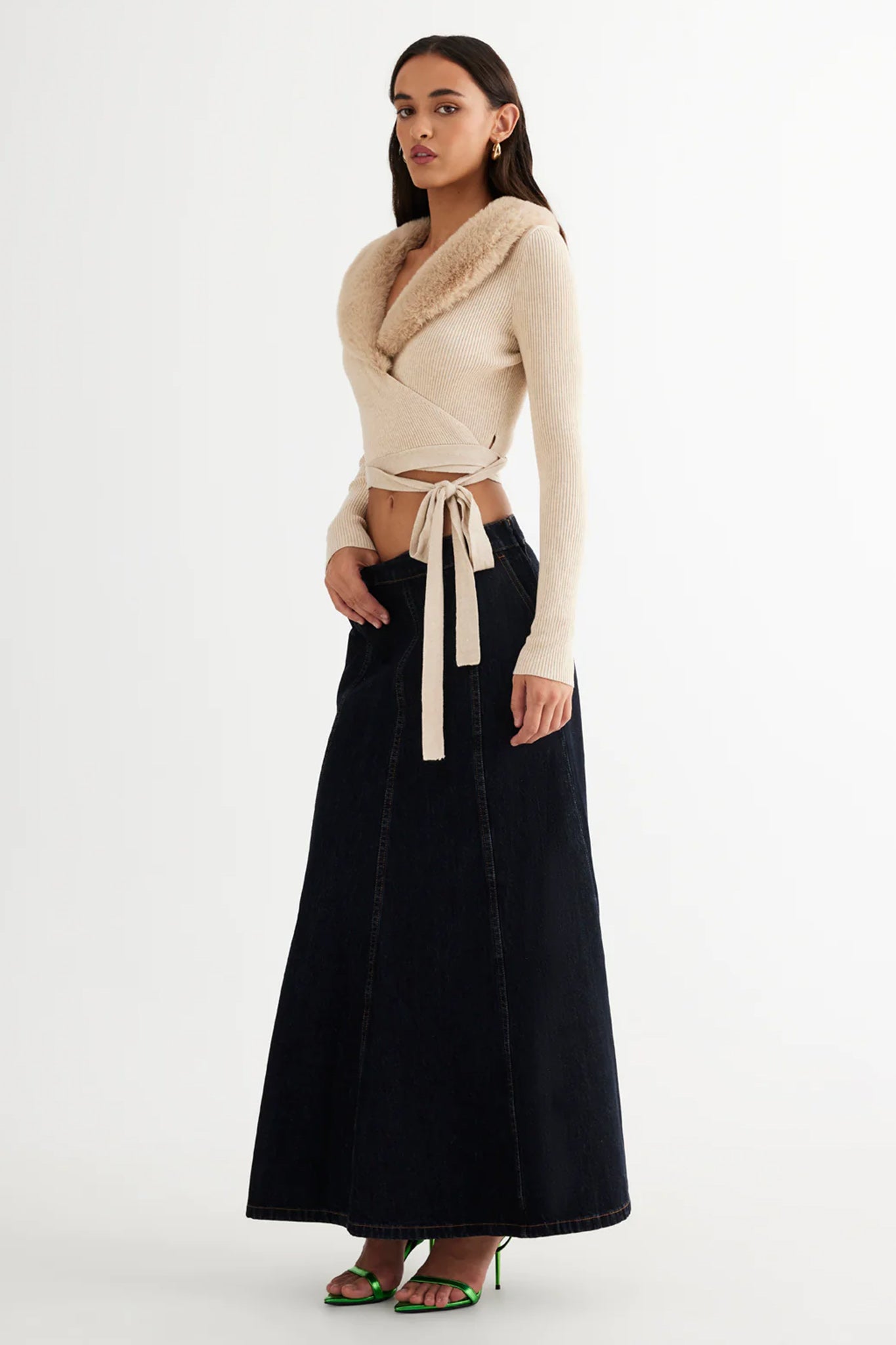 LIONESS Wyoming Denim Skirt Dark Denim by Selfie Leslie Australia