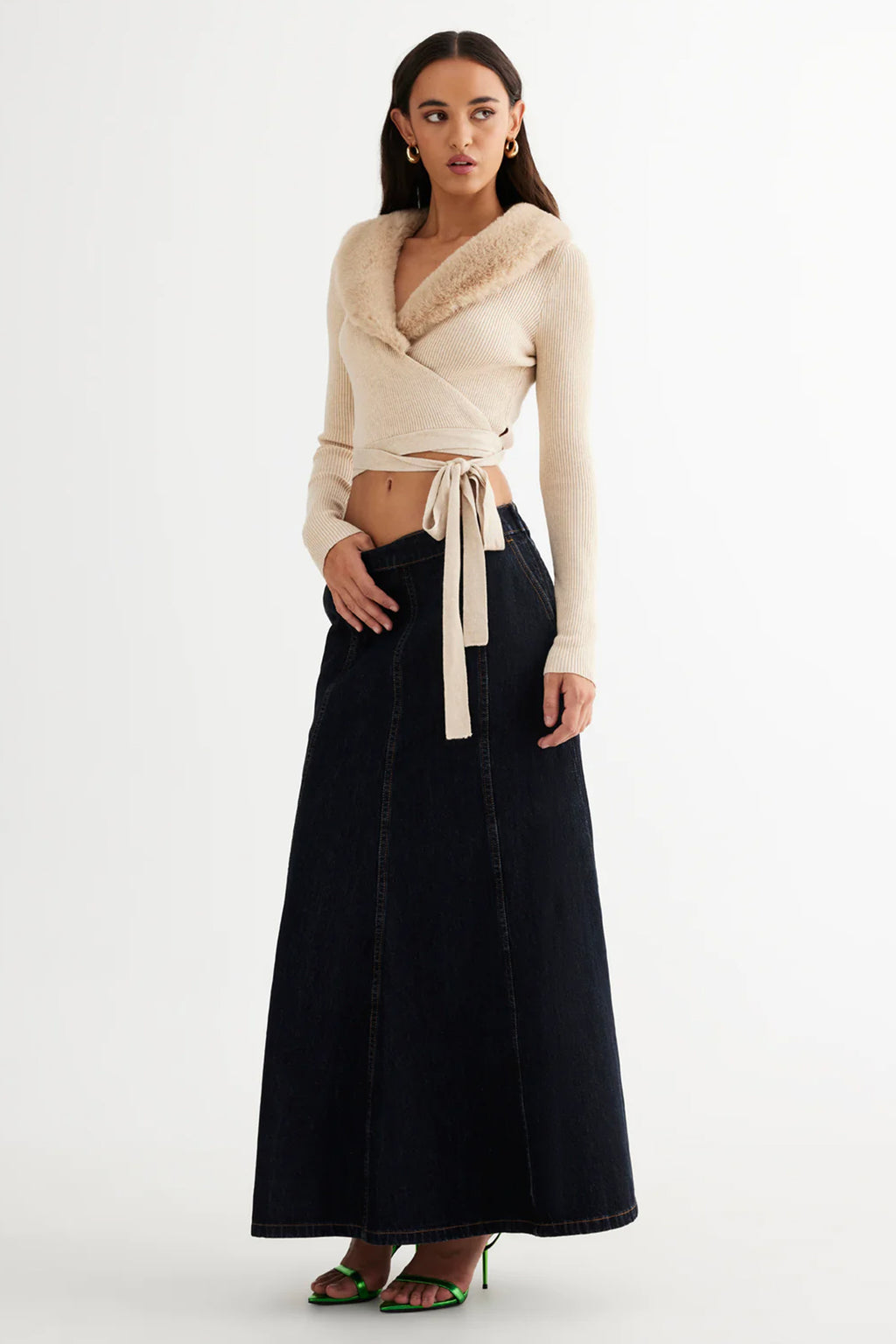 LIONESS Wyoming Denim Skirt Dark Denim by Selfie Leslie Australia