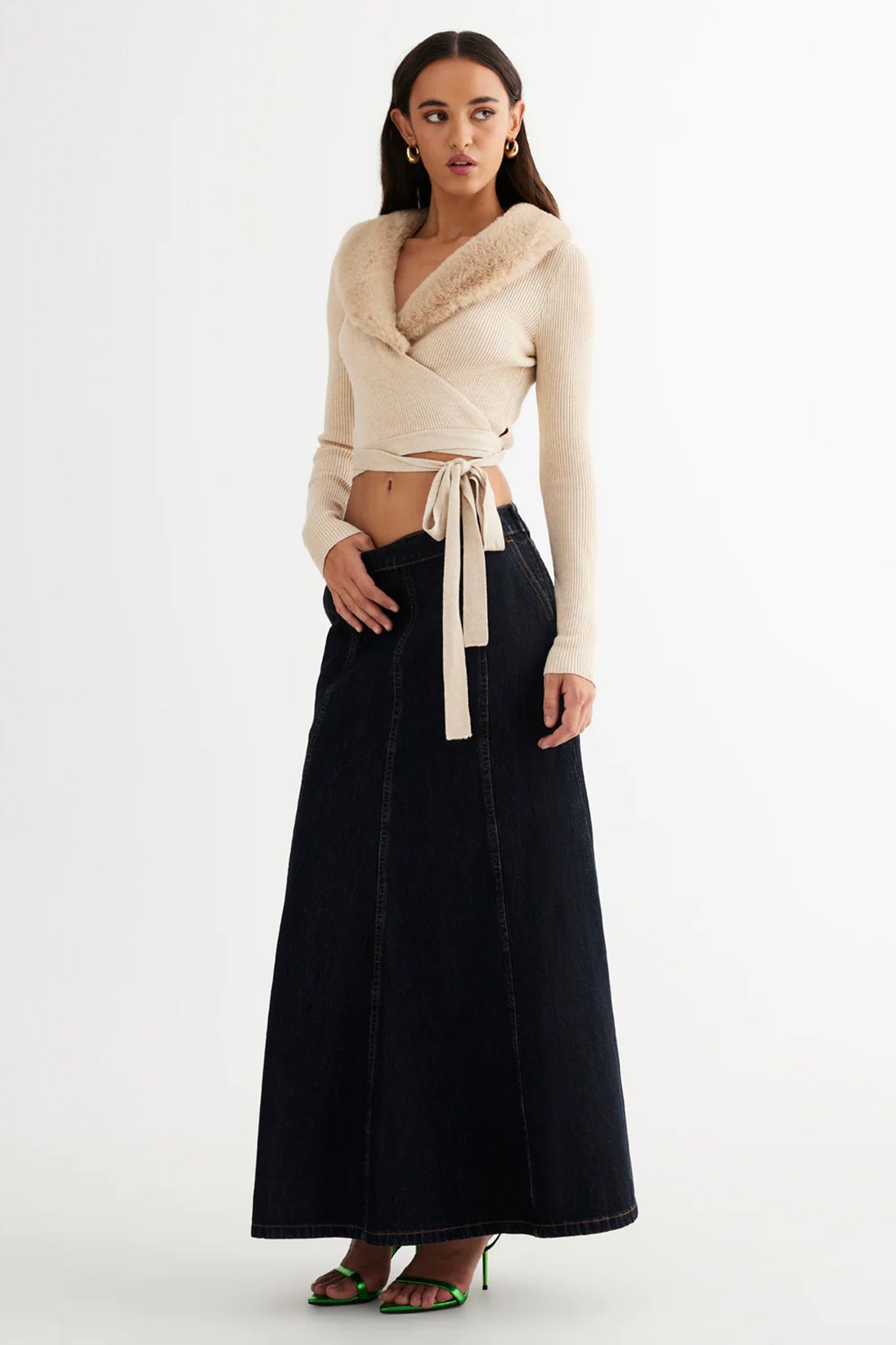 LIONESS Wyoming Denim Skirt Dark Denim by Selfie Leslie Australia