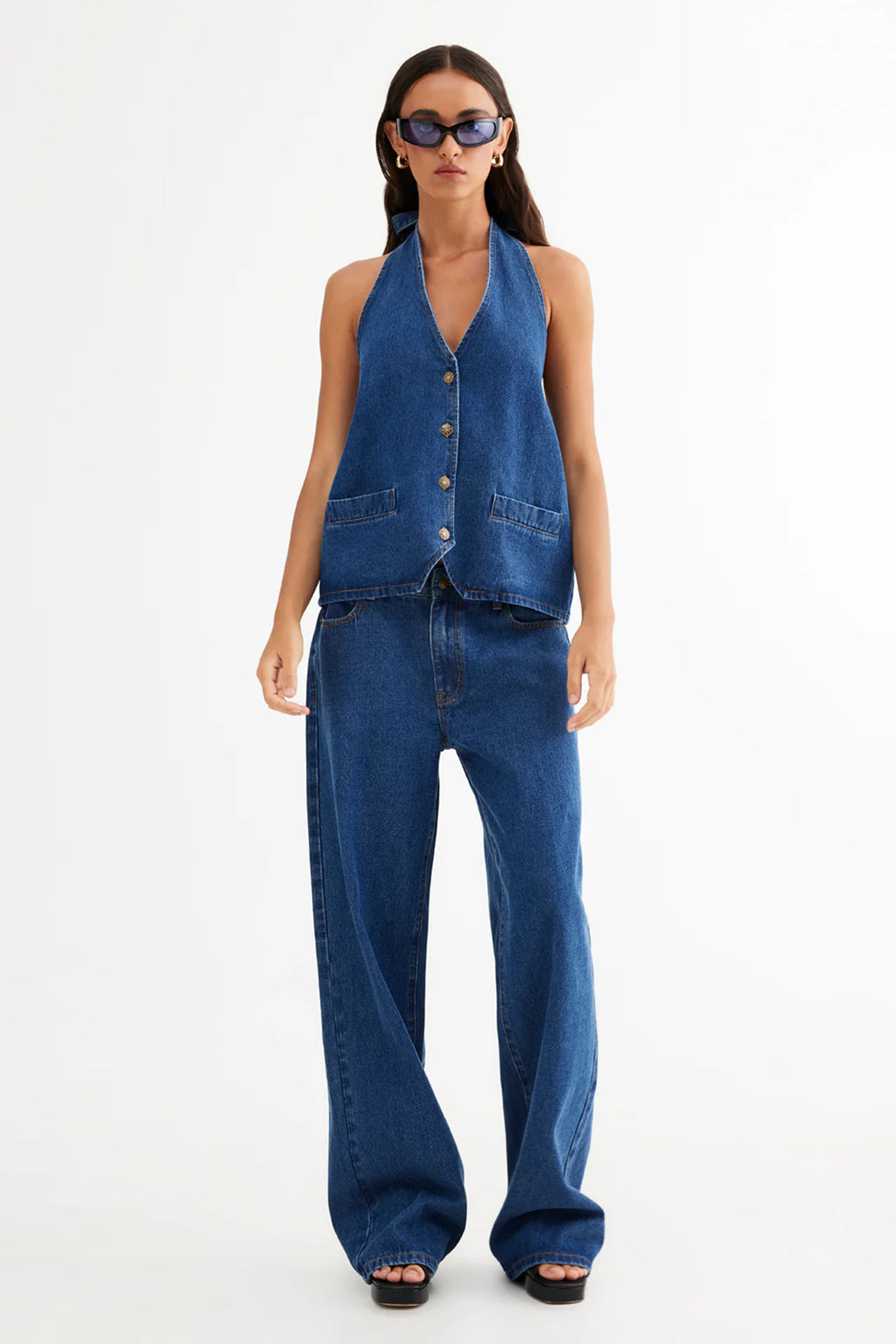 LIONESS Hills Halter Dark Denim by Selfie Leslie Australia
