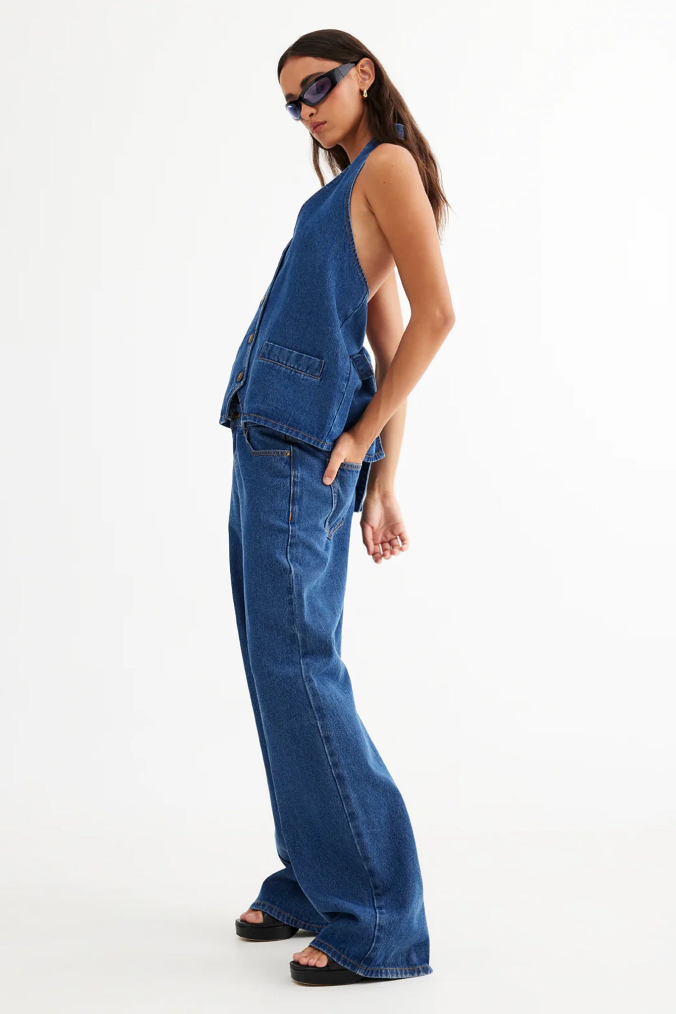 LIONESS Hills Halter Dark Denim by Selfie Leslie Australia