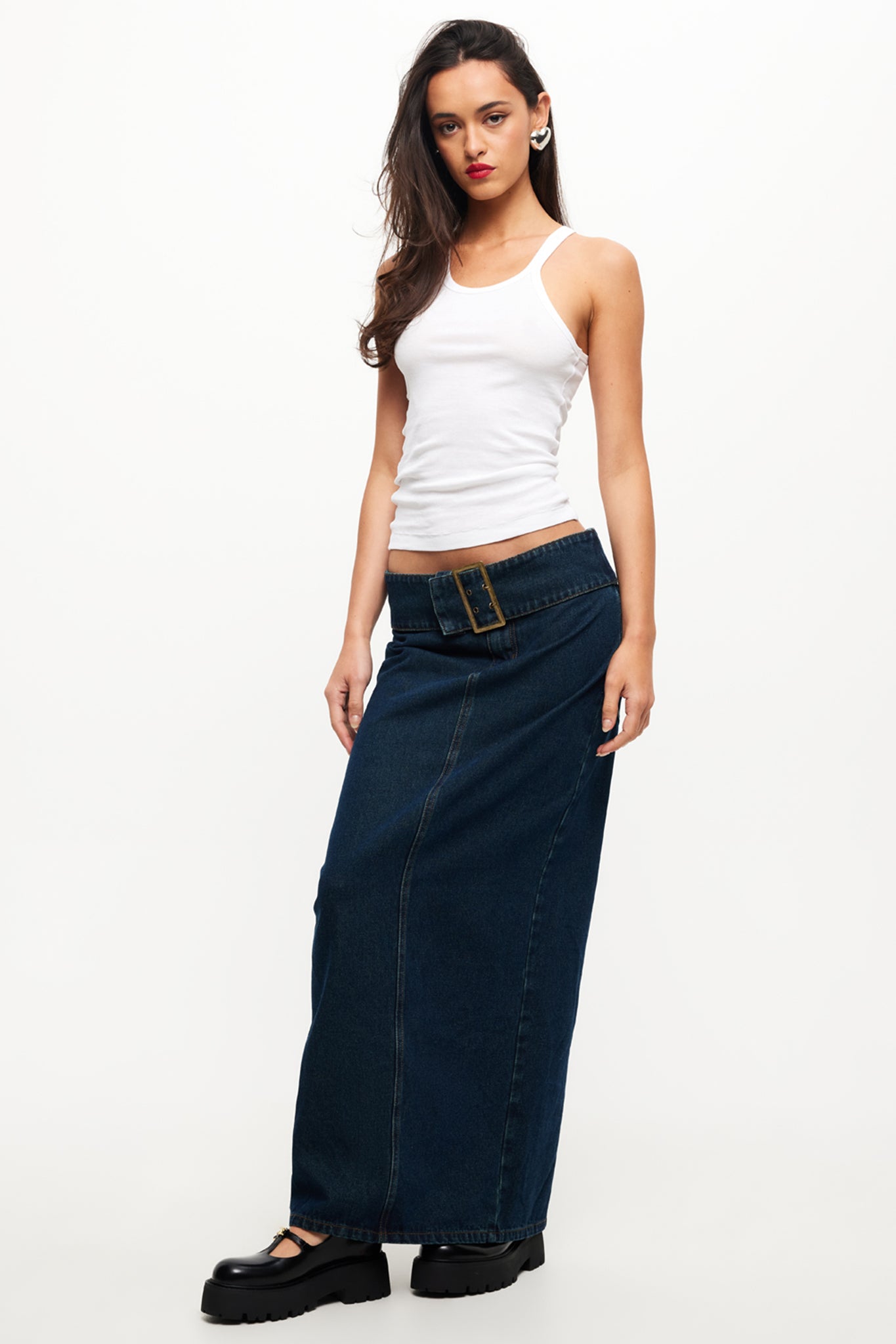 Lioness Uma Denim Midi Skirt Denim Blue by Selfie Leslie Australia