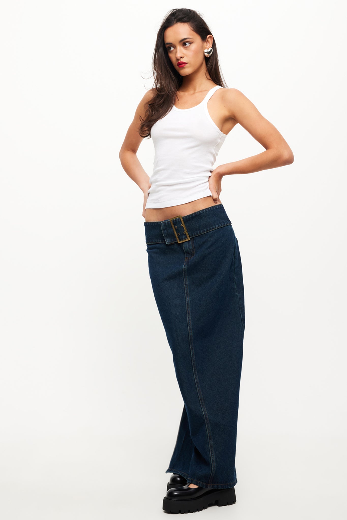 Lioness Uma Denim Midi Skirt Denim Blue by Selfie Leslie Australia