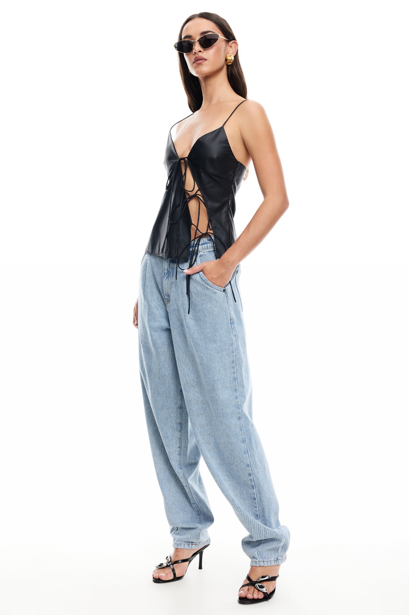 LIONESS Mariah Cami Top Onyx by Selfie Leslie Australia