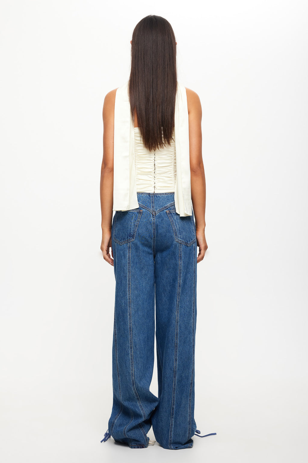 LIONESS Daydream Tie-Up Jeans Blue Denim by Selfie Leslie Australia