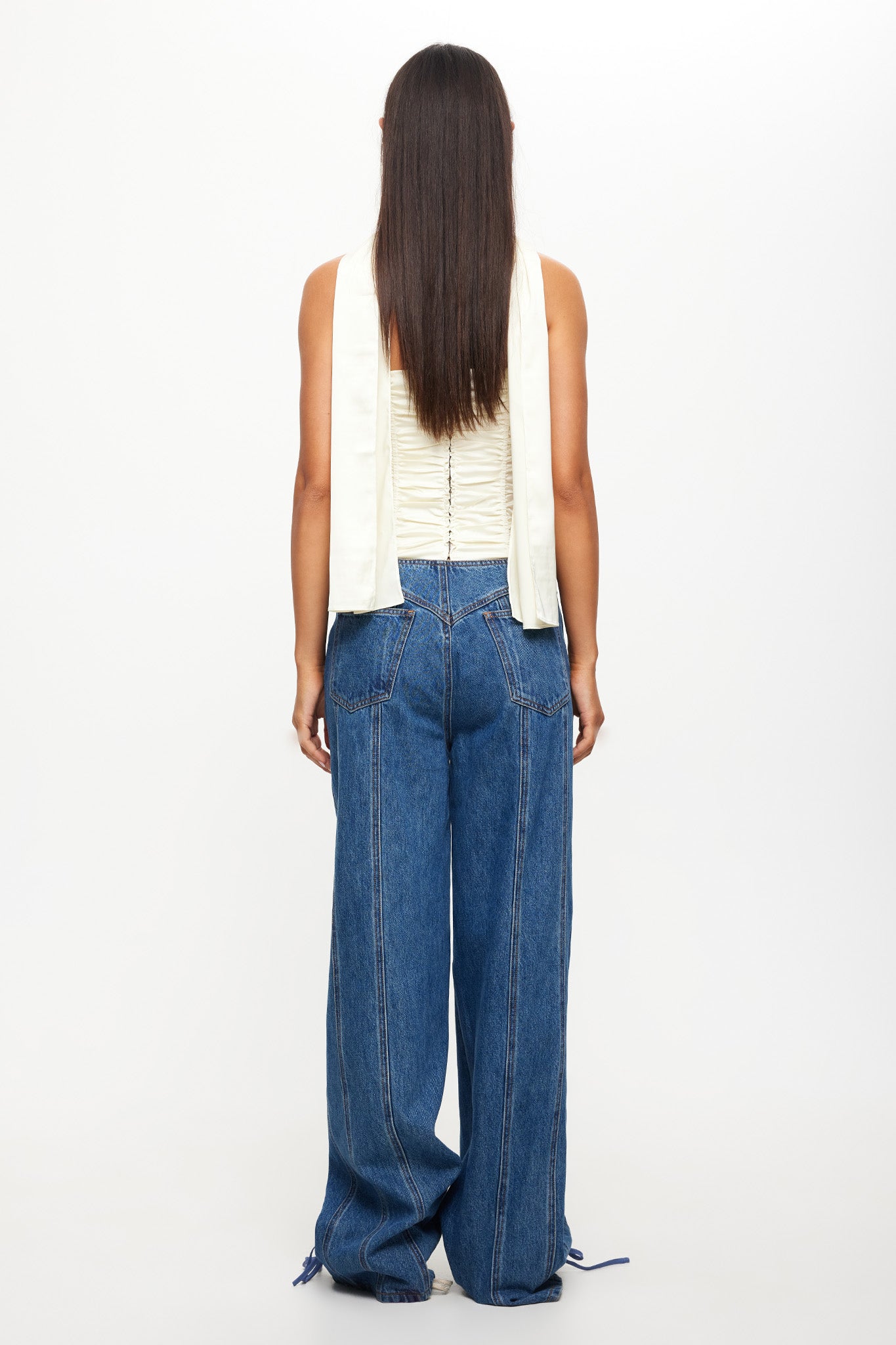 LIONESS Daydream Tie-Up Jeans Blue Denim by Selfie Leslie Australia