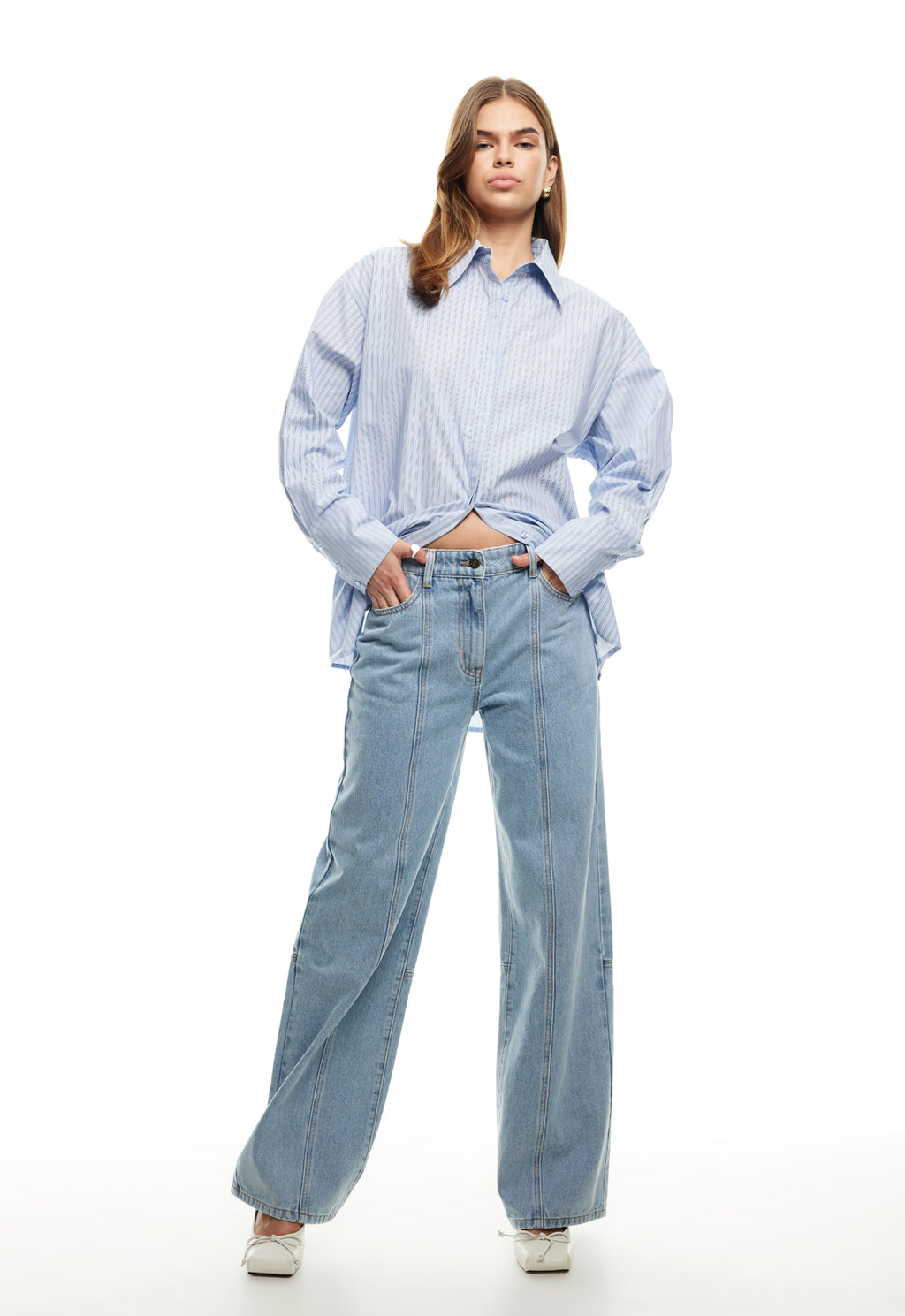 LIONESS Boyfriend Shirt Blue by Selfie Leslie Australia