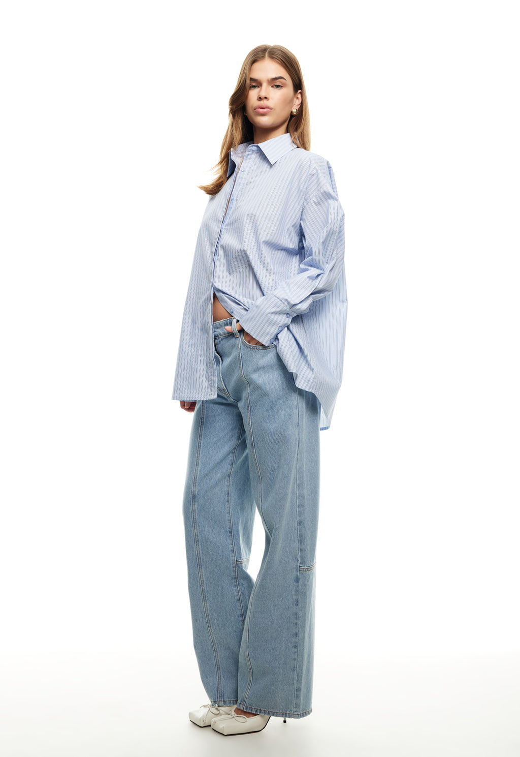 LIONESS Boyfriend Shirt Blue by Selfie Leslie Australia