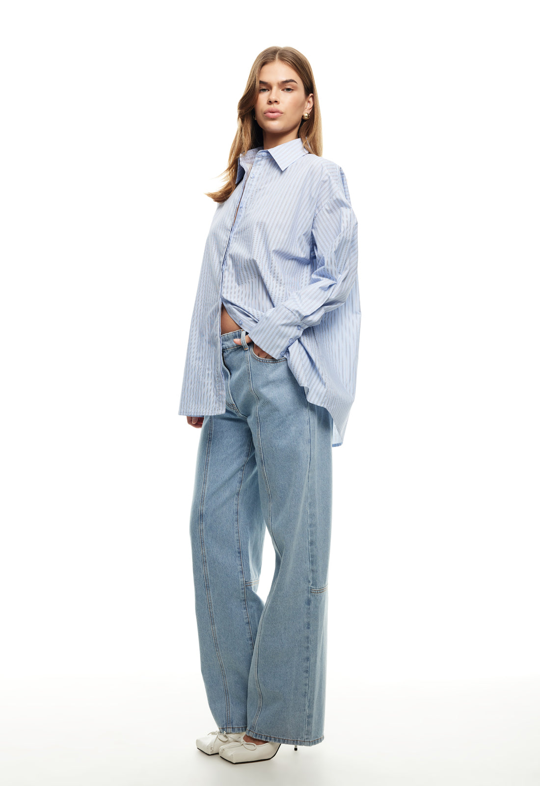 LIONESS Boyfriend Shirt Blue by Selfie Leslie Australia