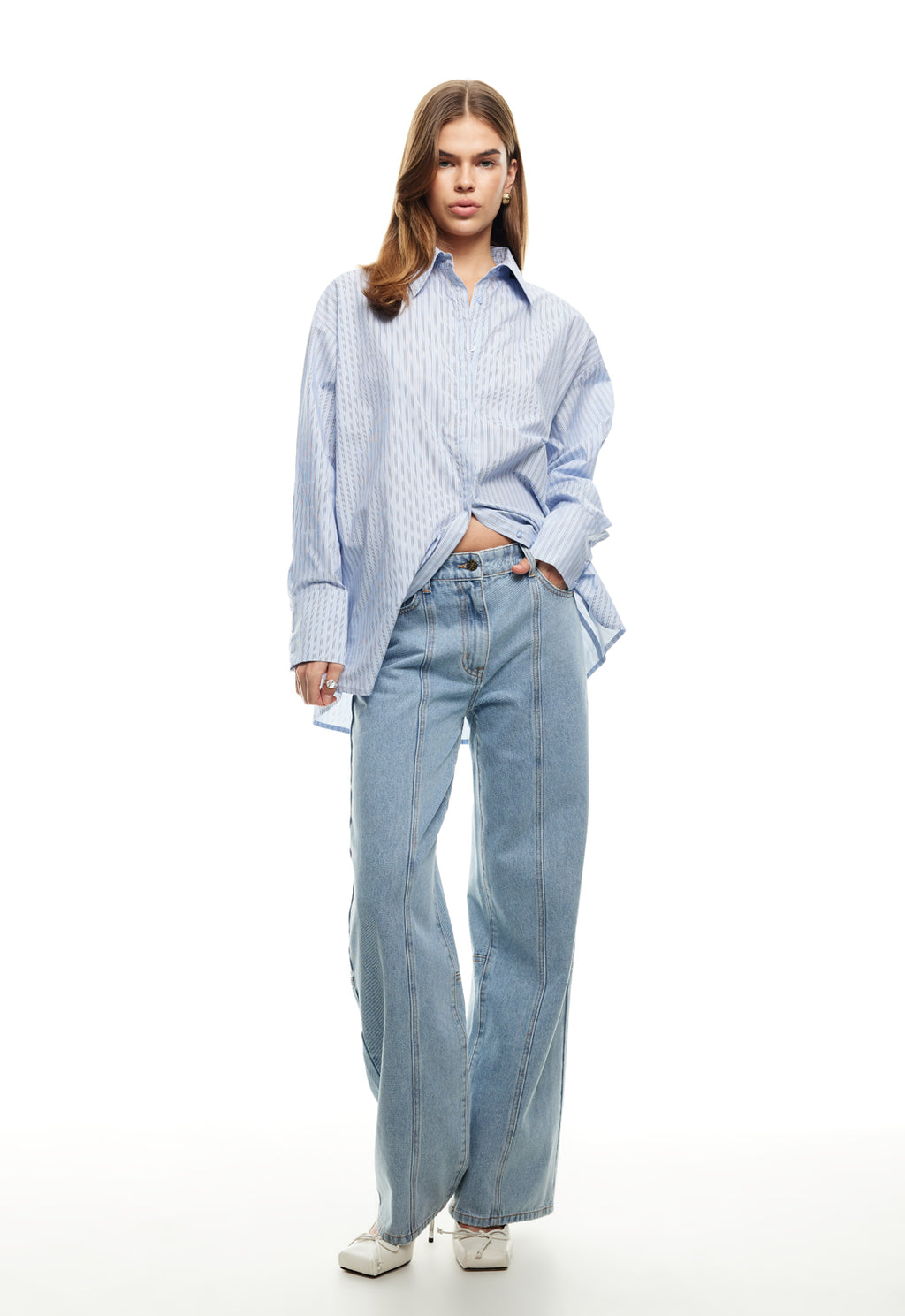 LIONESS Boyfriend Shirt Blue by Selfie Leslie Australia