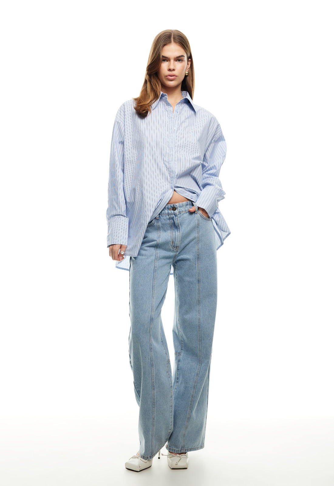 LIONESS Boyfriend Shirt Blue by Selfie Leslie Australia