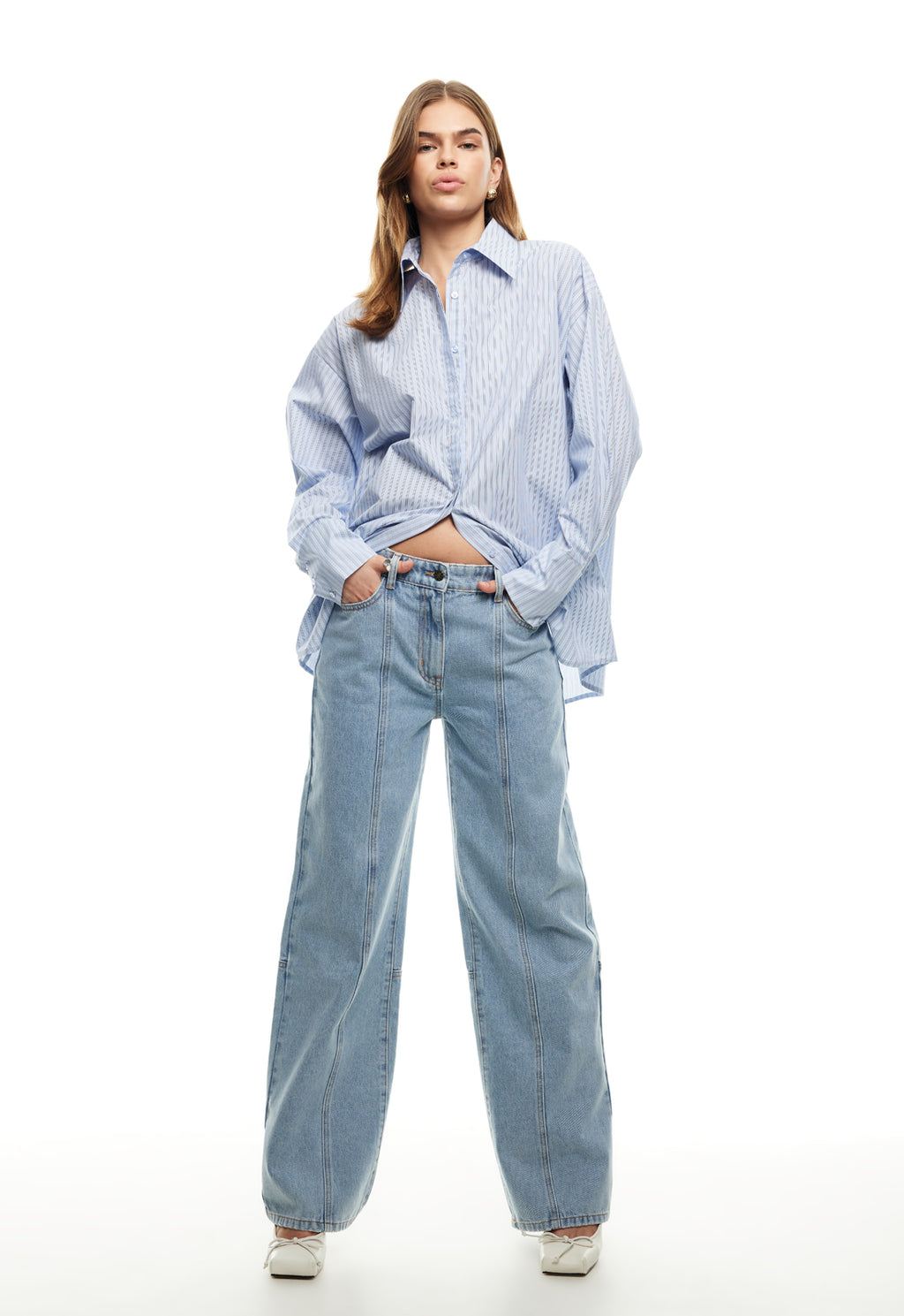 LIONESS Boyfriend Shirt Blue by Selfie Leslie Australia
