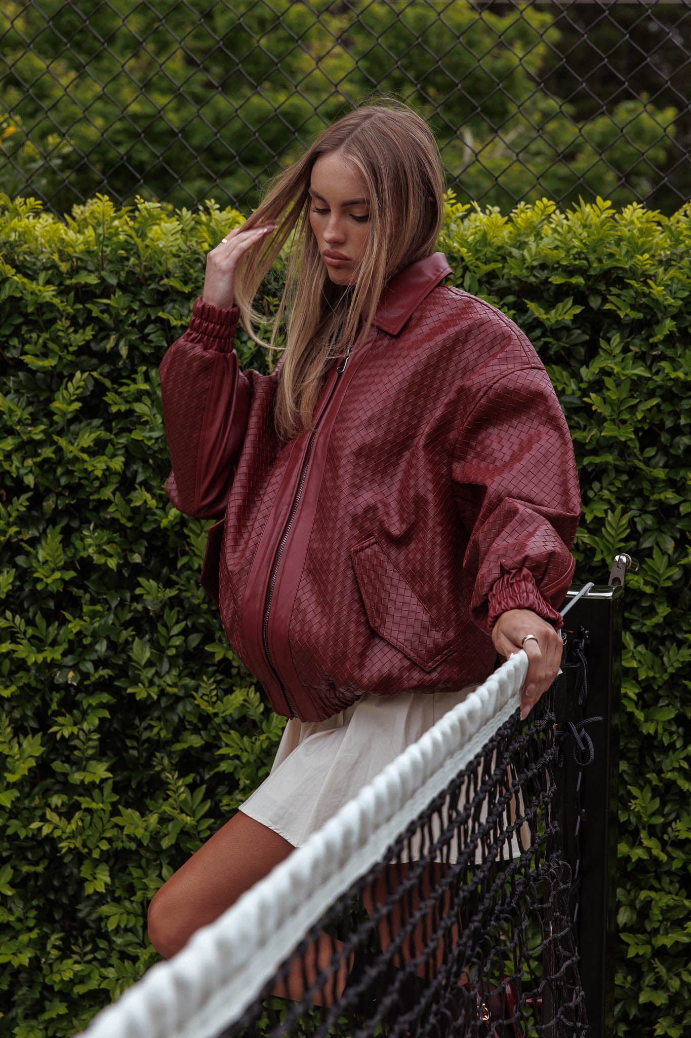 LIONESS Kenny Bomber Jacket Burgundy by Selfie Leslie Australia