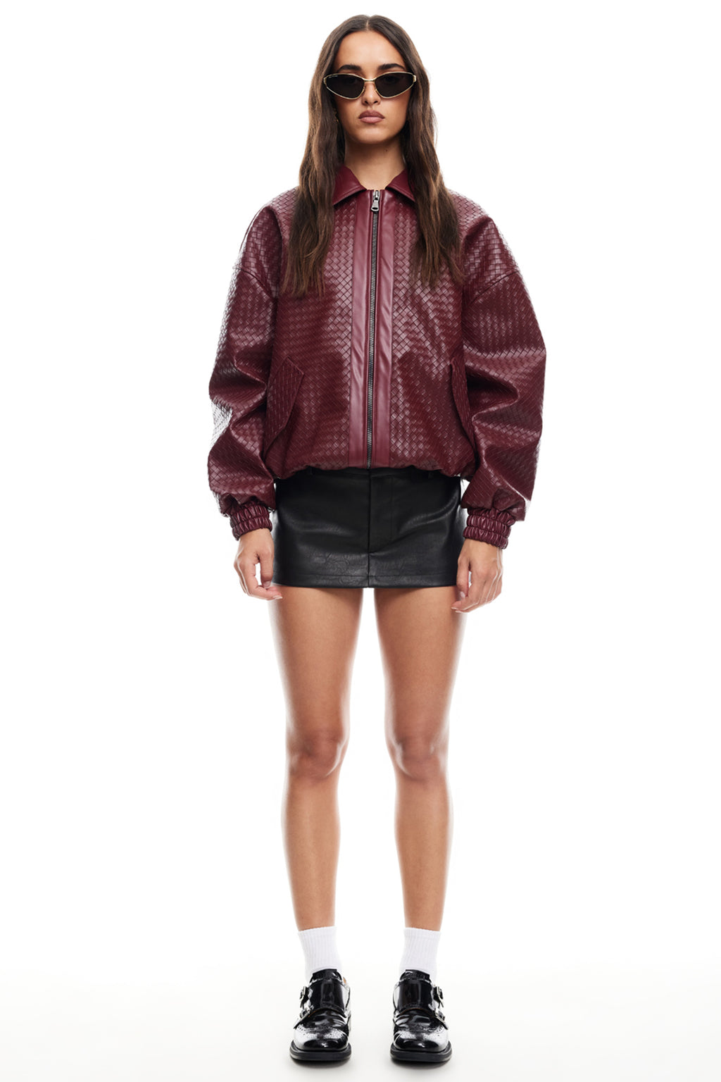 LIONESS Kenny Bomber Jacket Burgundy by Selfie Leslie Australia