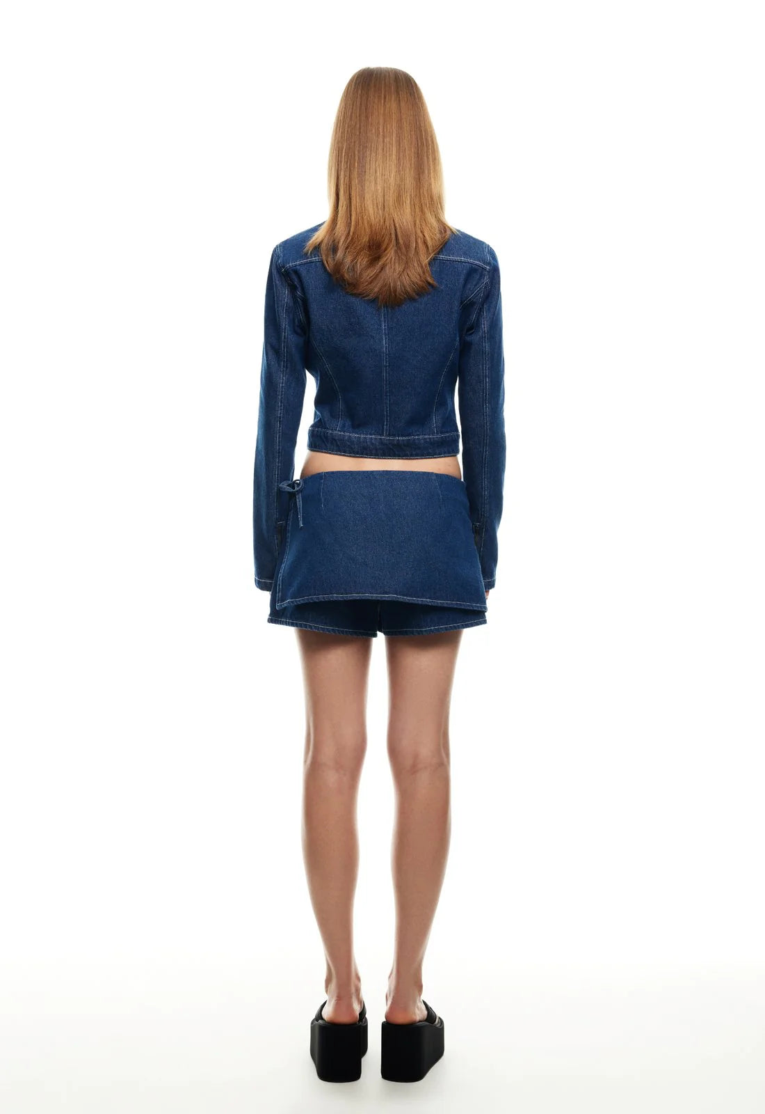 LIONESS Bella Moto Jacket Blue Denim by Selfie Leslie Australia