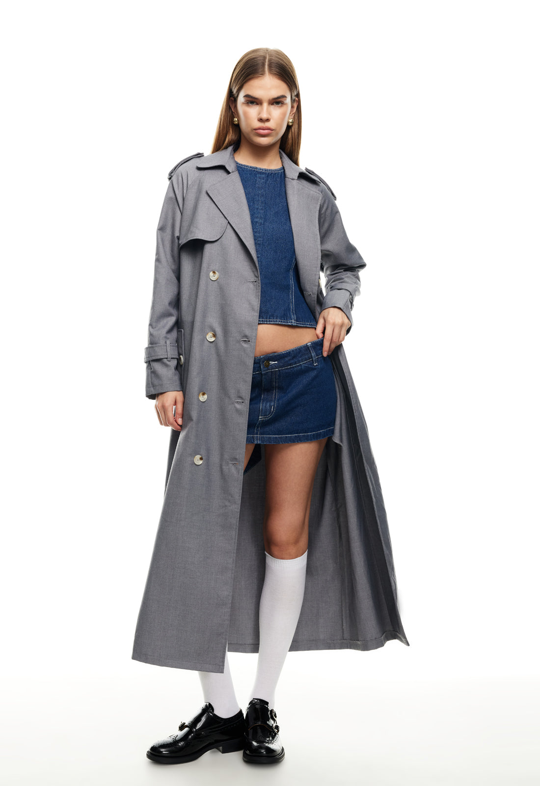 LIONESS Trencherous Coat Slate by Selfie Leslie Australia