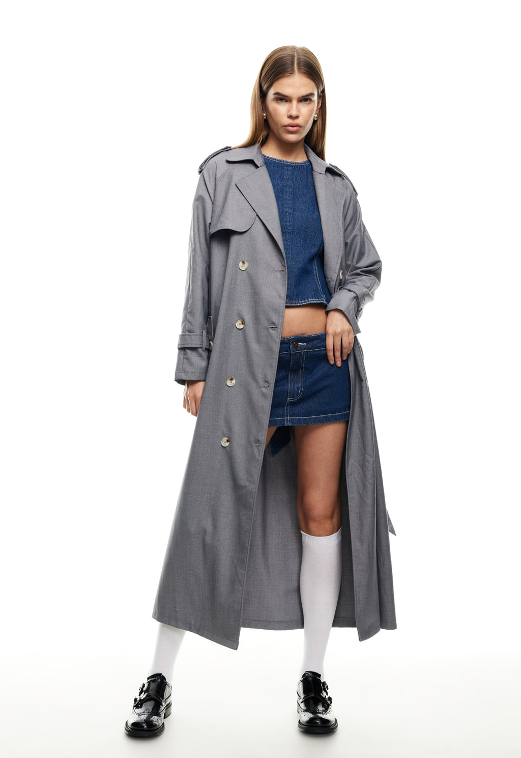 LIONESS Trencherous Coat Slate by Selfie Leslie Australia