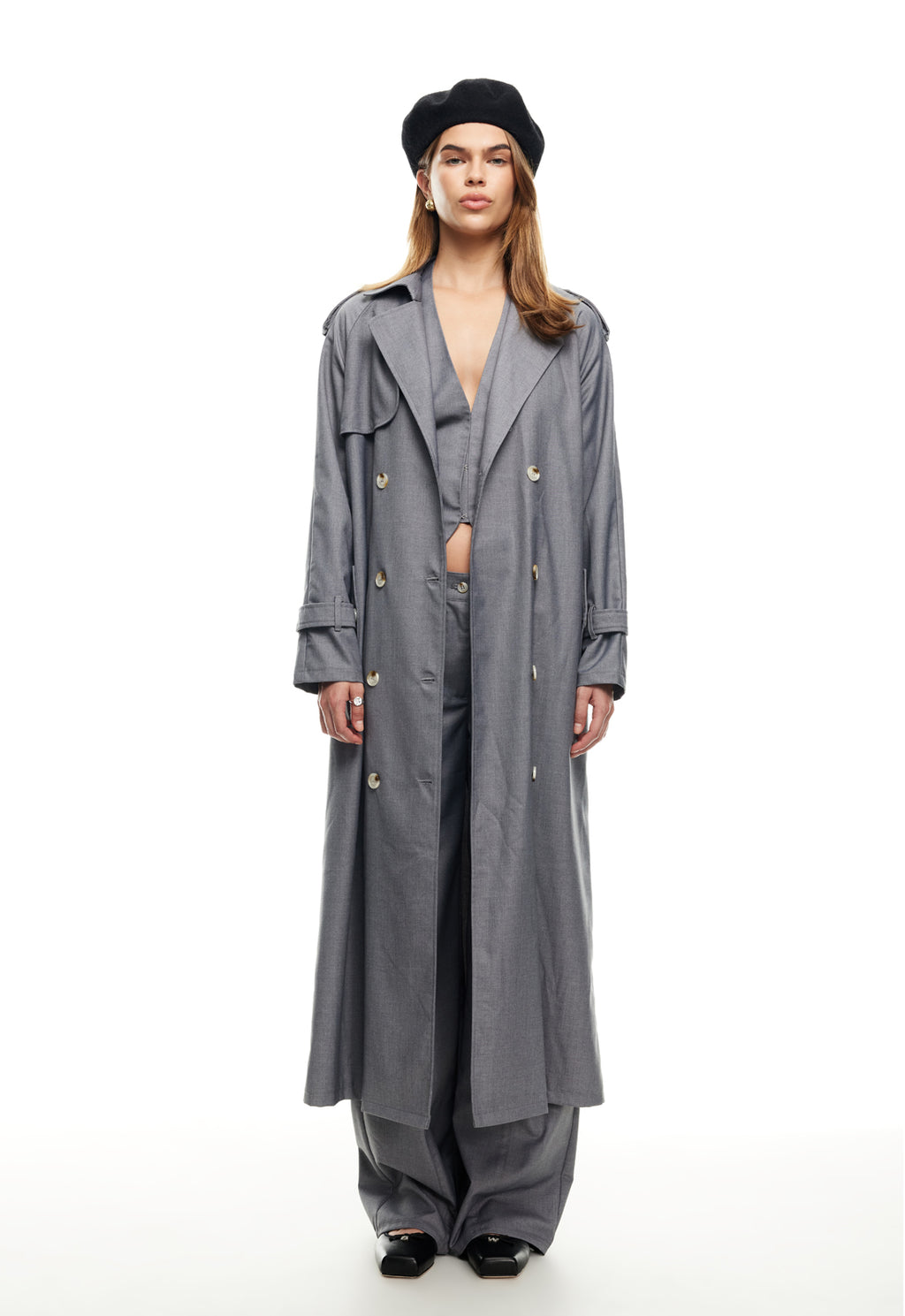 LIONESS Trencherous Coat Slate by Selfie Leslie Australia