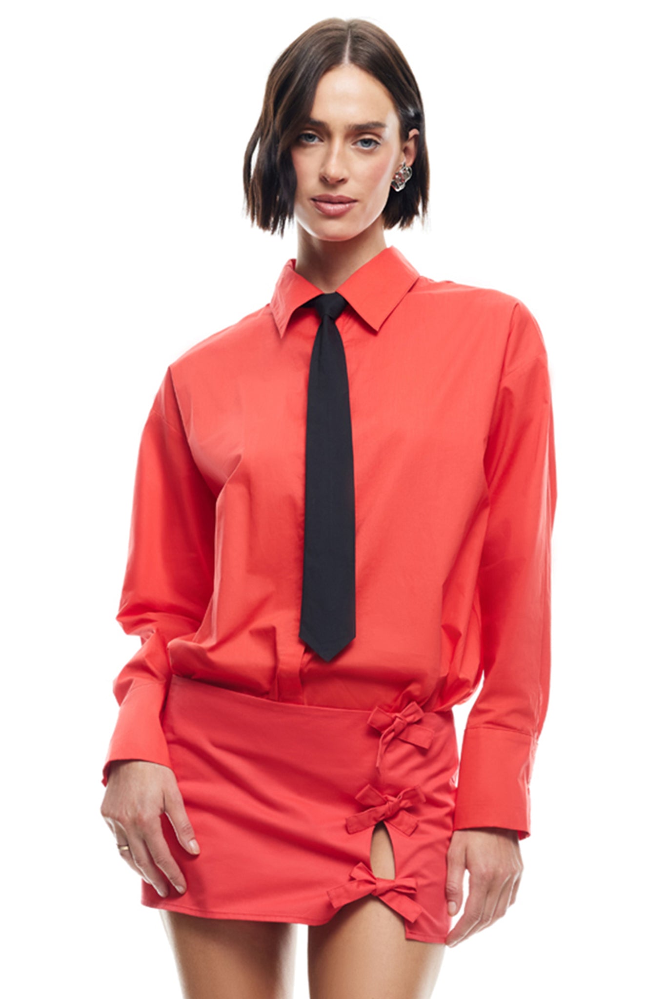 LIONESS VALENTINO TIE SHIRT CRIMSON by Selfie Leslie Australia