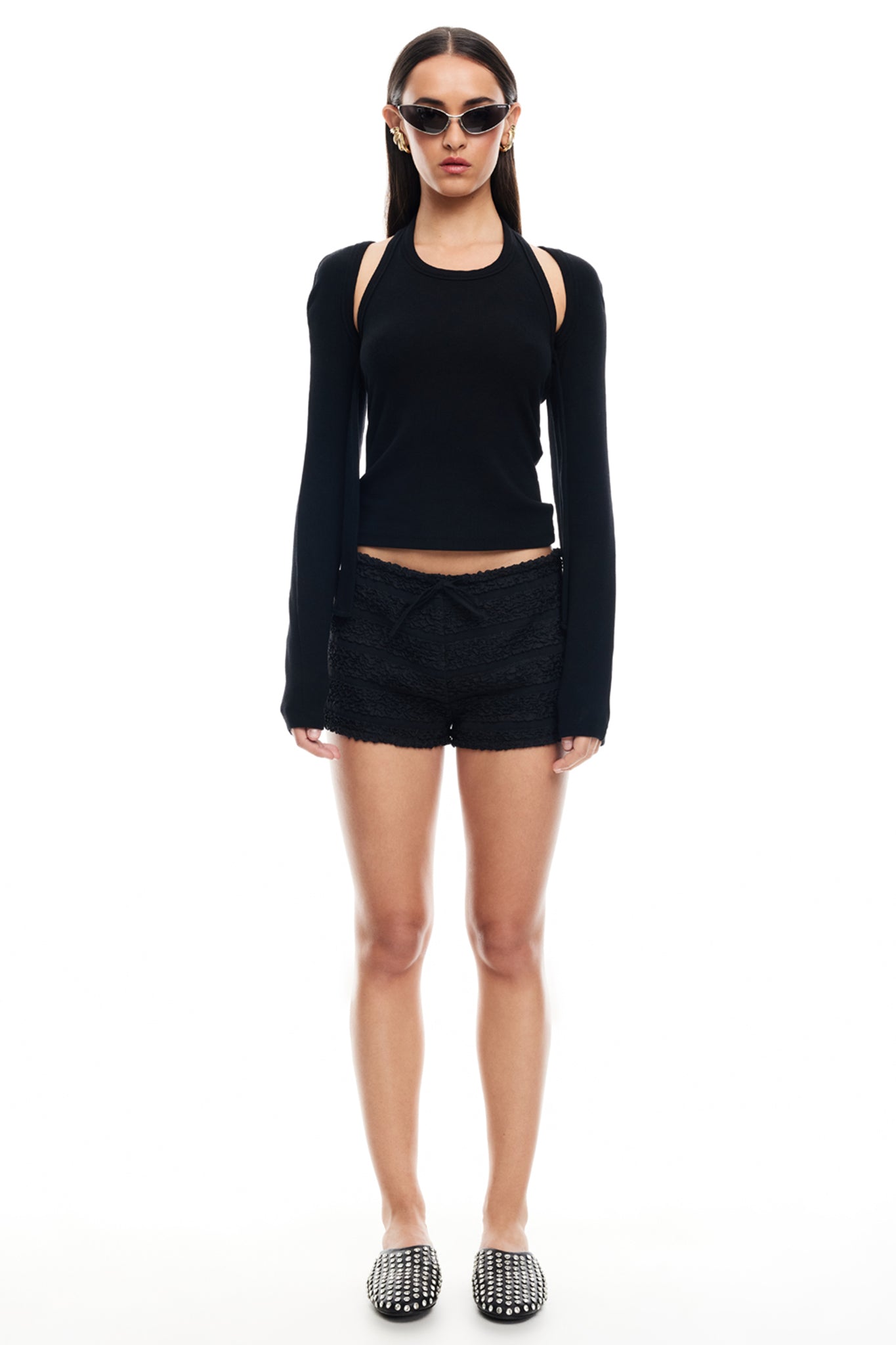 LIONESS Sculpted Long Sleeve Tank Onyx by Selfie Leslie Australia