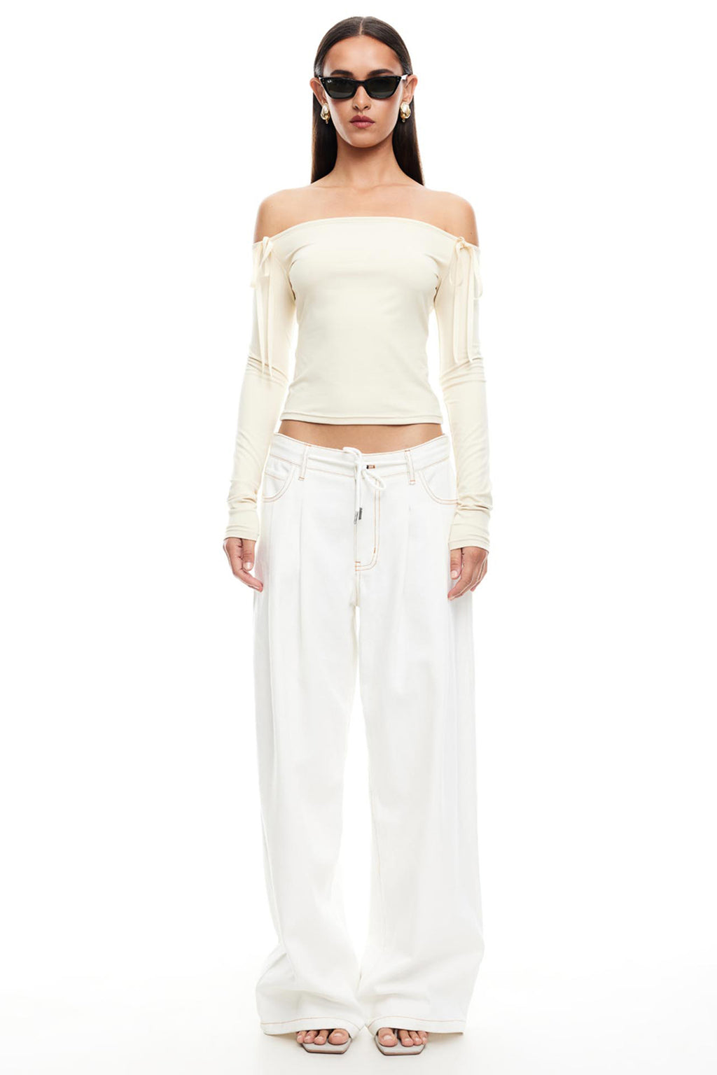 LIONESS Insightful Off Shoulder Top Ivory by Selfie Leslie Australia