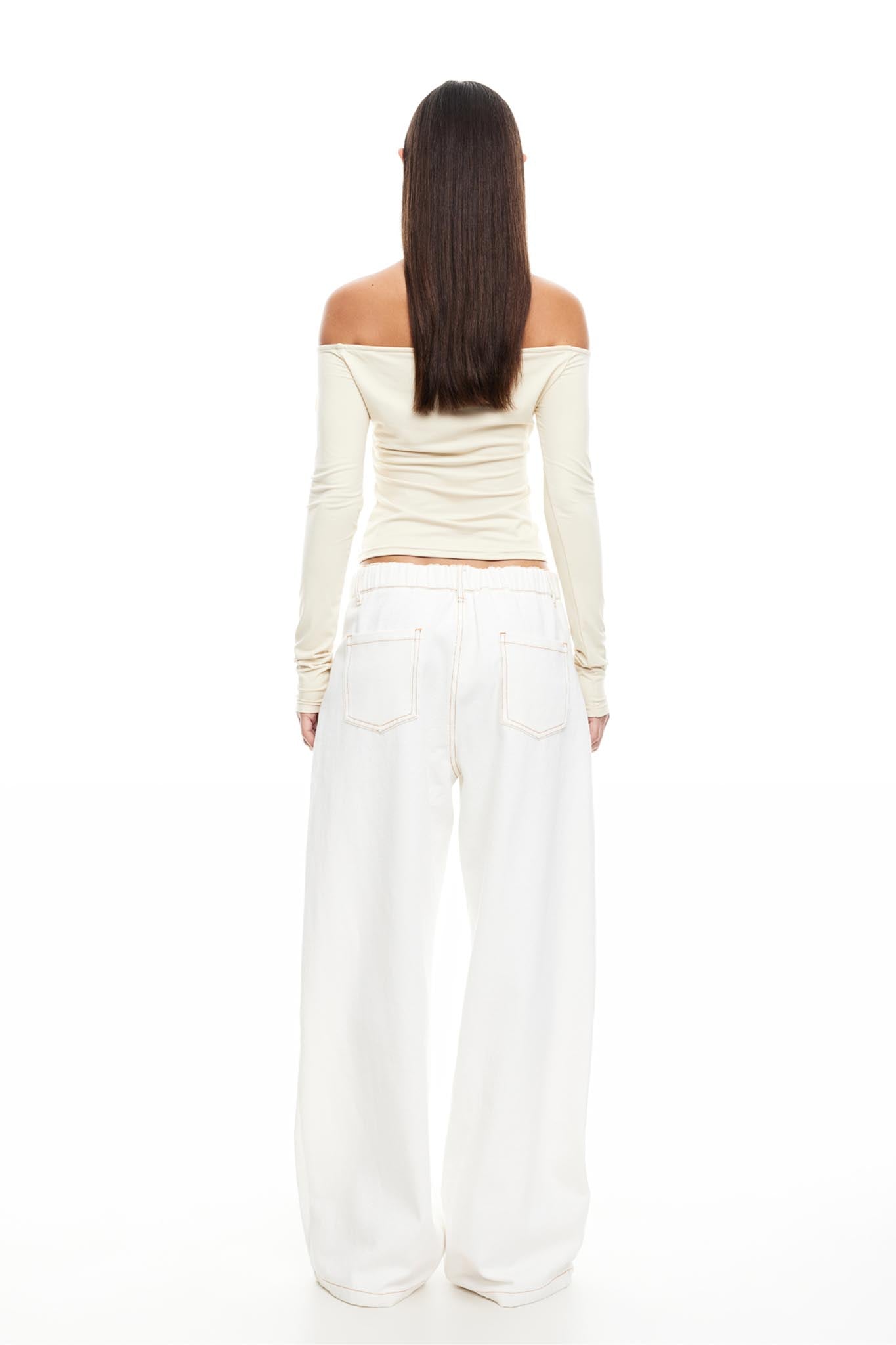 LIONESS Insightful Off Shoulder Top Ivory by Selfie Leslie Australia