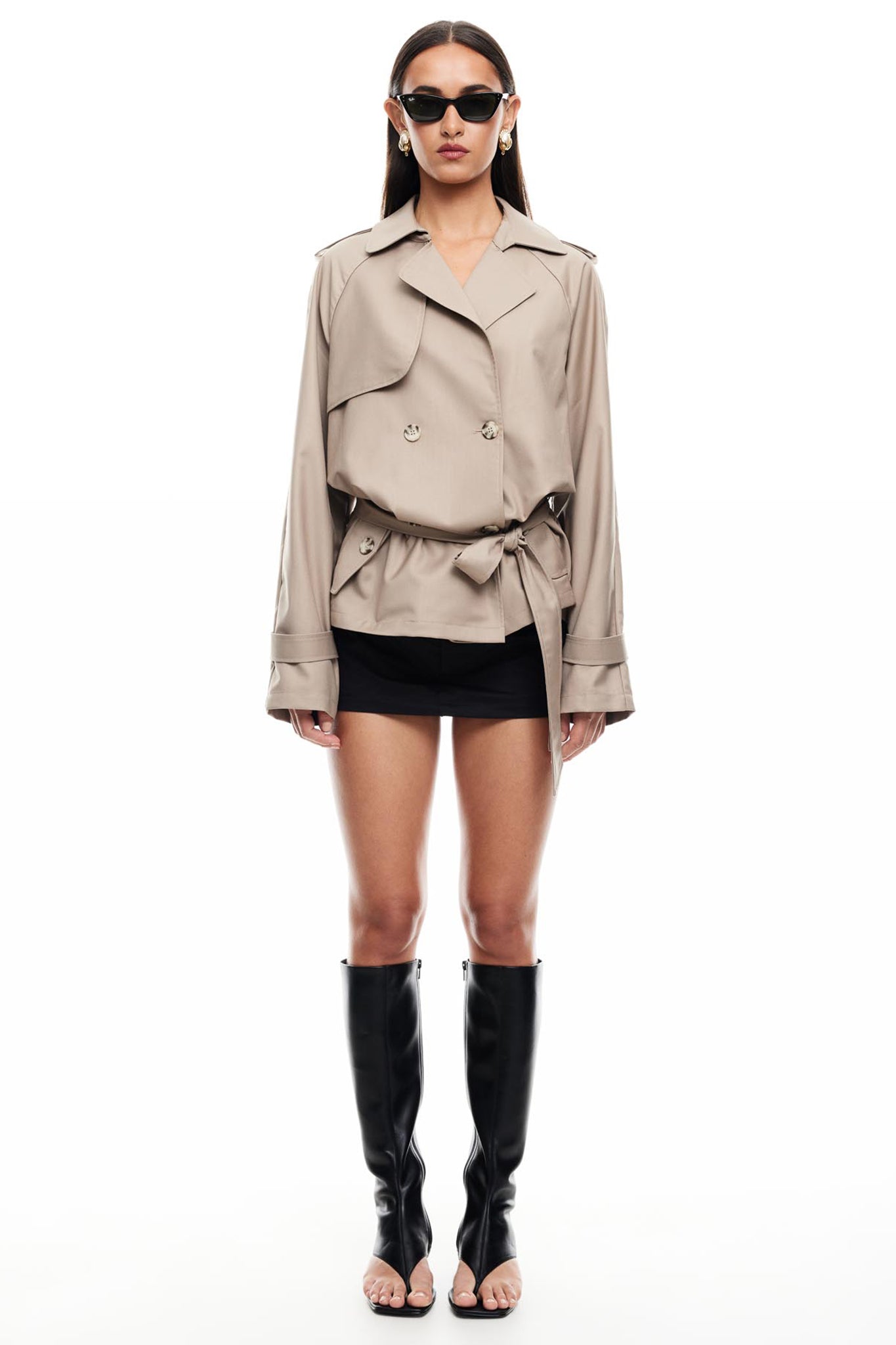 LIONESS Cropped Trencherous Coat Mushroom by Selfie Leslie Australia