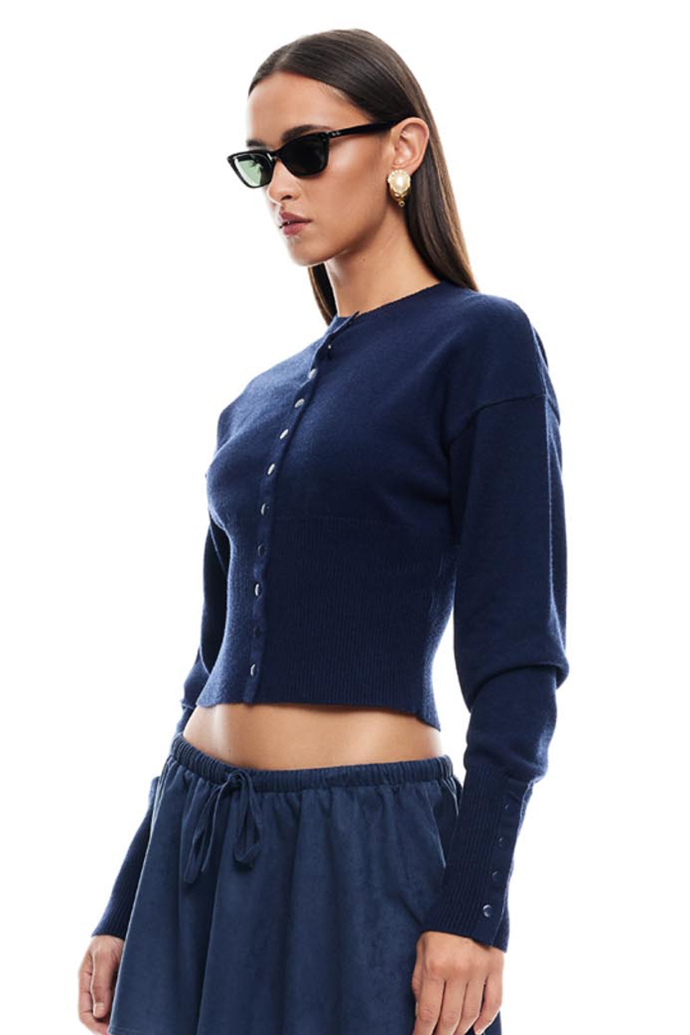 LIONESS Head In The Clouds Cardigan Navy by Selfie Leslie Australia