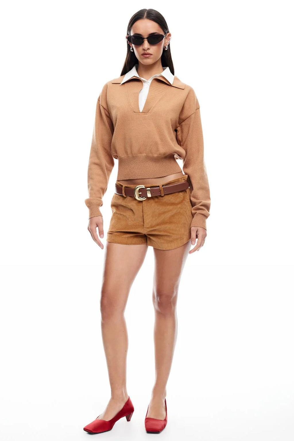 LIONESS Racquet Club Knit Sweater Camel by Selfie Leslie Australia