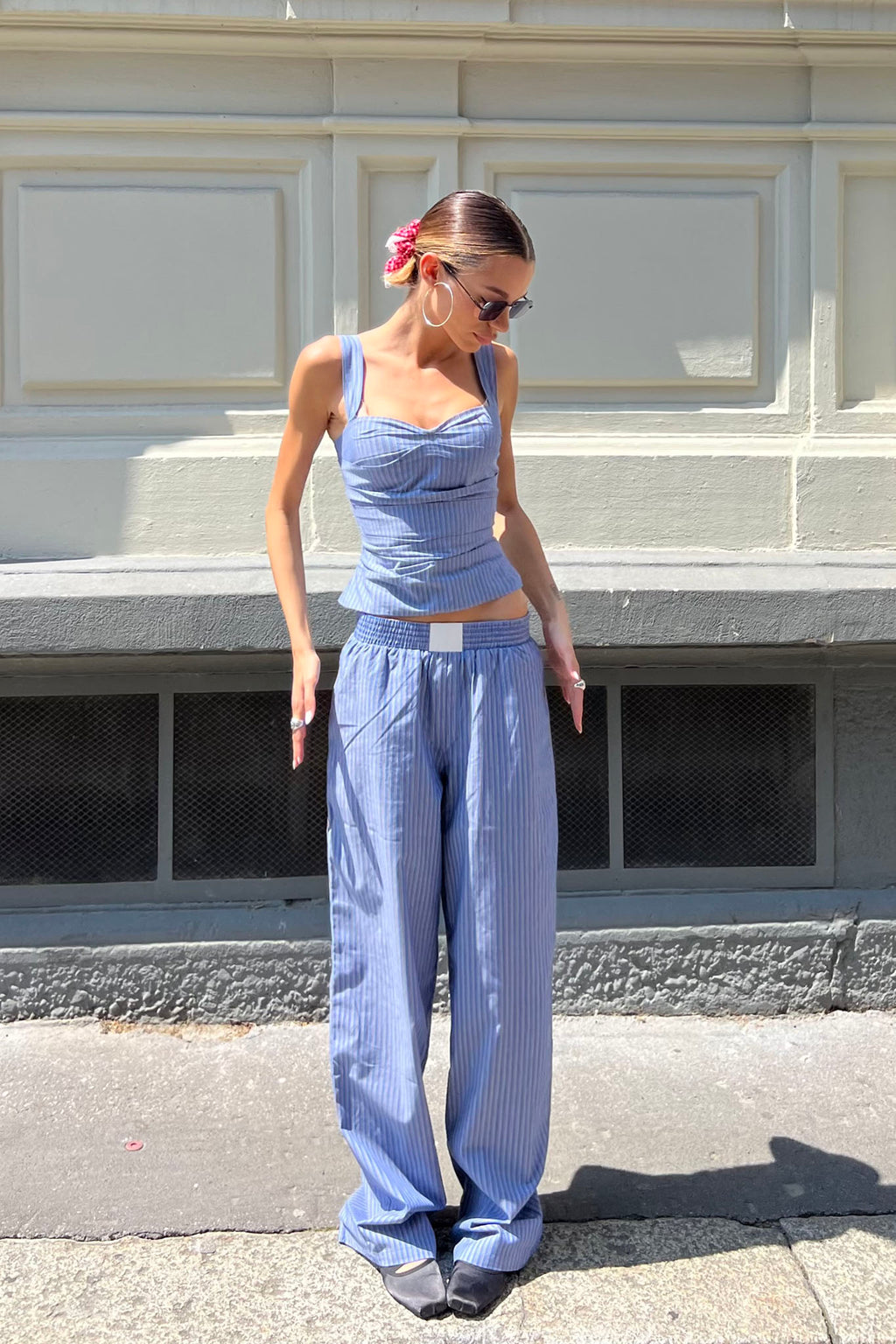 LIONESS Cobain Pants Navy Stripe by Selfie Leslie Australia