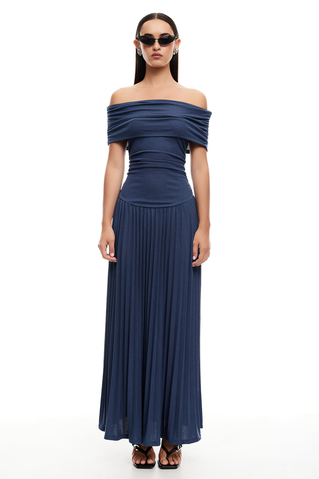 LIONESS Field Of Dreams Maxi Dress Navy by Selfie Leslie Australia