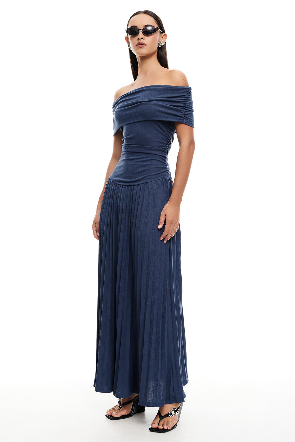 LIONESS Field Of Dreams Maxi Dress Navy by Selfie Leslie Australia