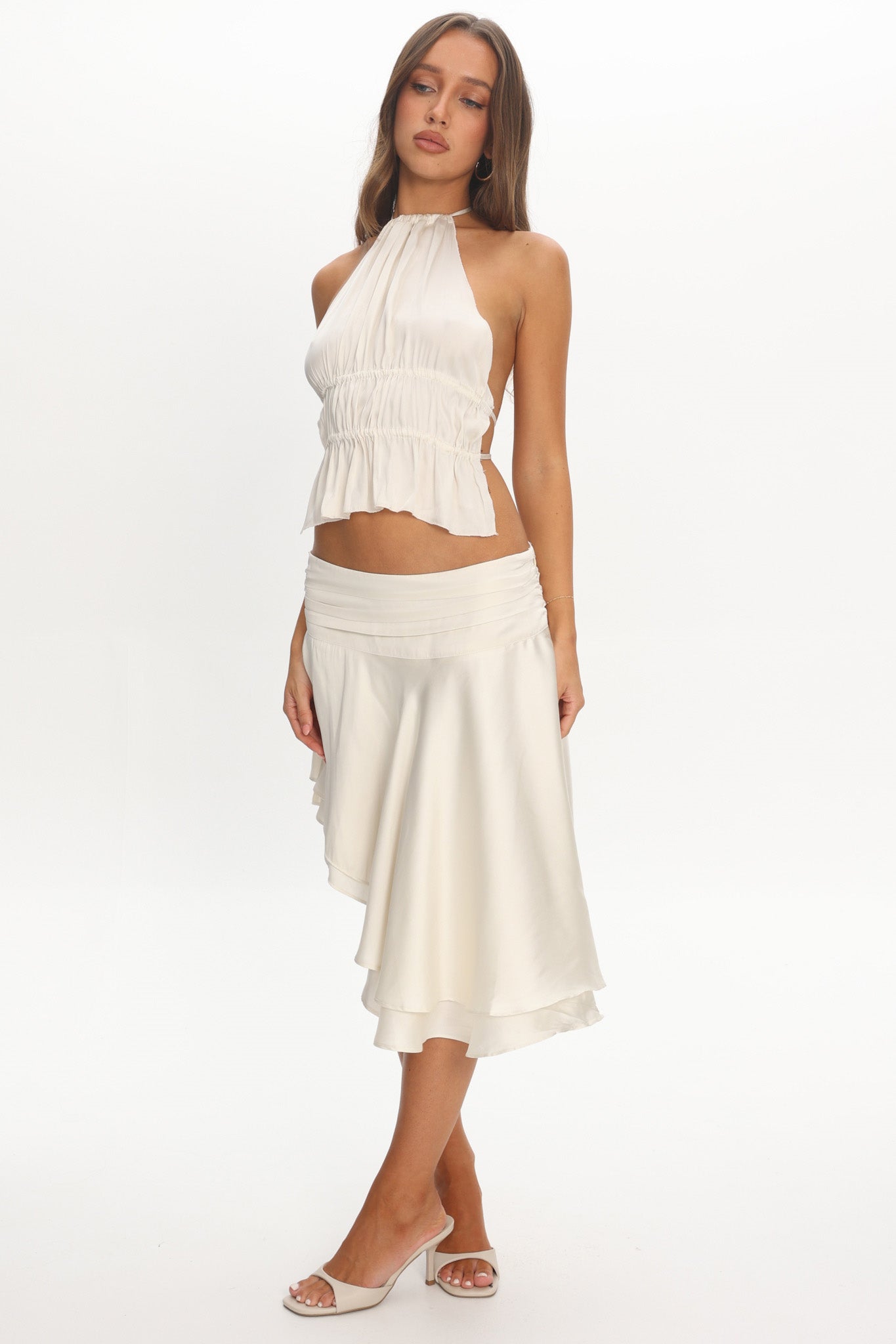LIONESS Legacy Midi Skirt Ivory by Selfie Leslie Australia