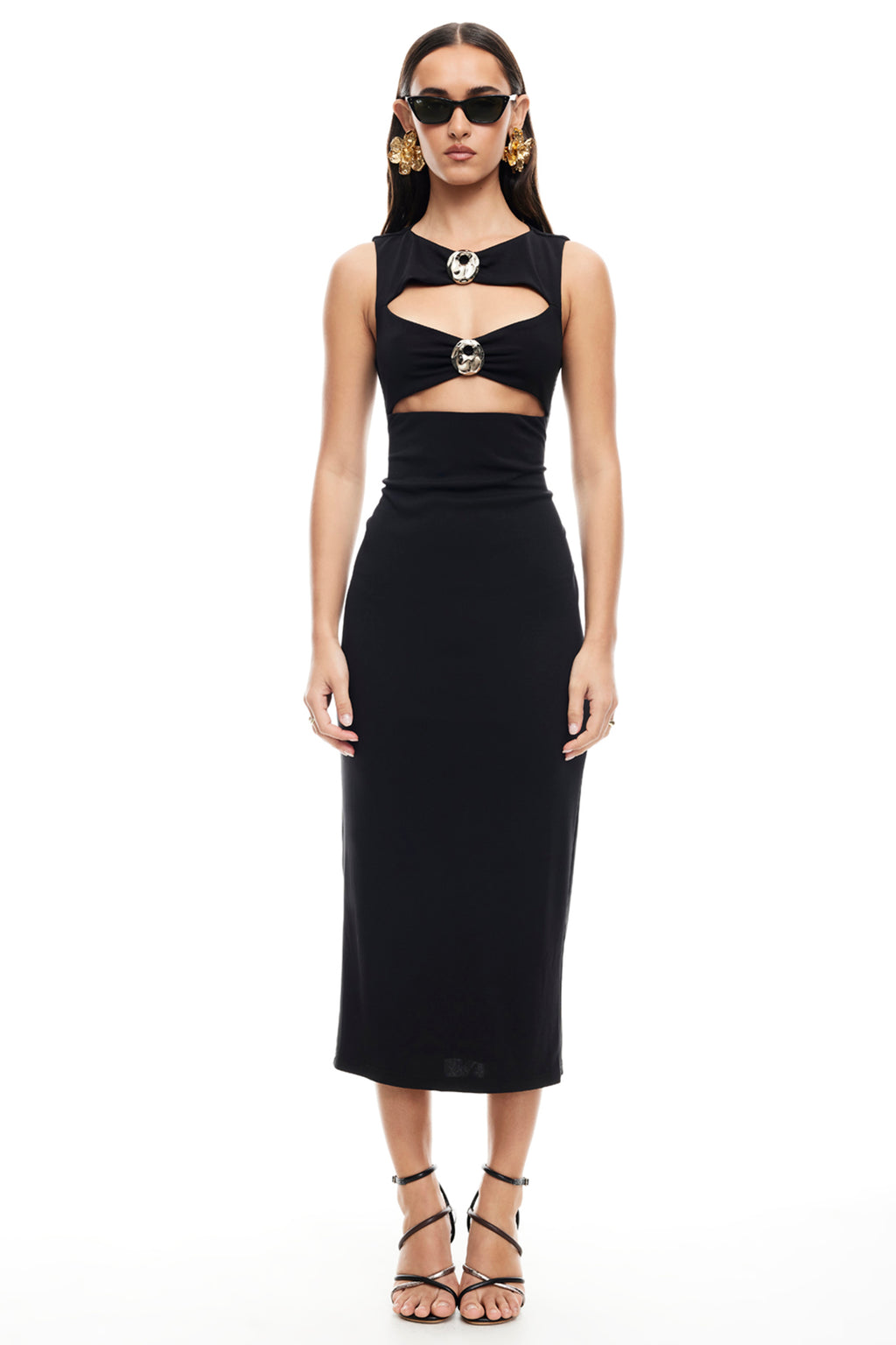 LIONESS After Hours Midi Dress Onyx by Selfie Leslie Australia
