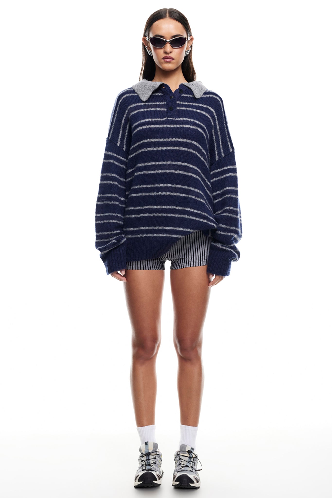 LIONESS Rising Sun Jersey Sweater Navy by Selfie Leslie Australia