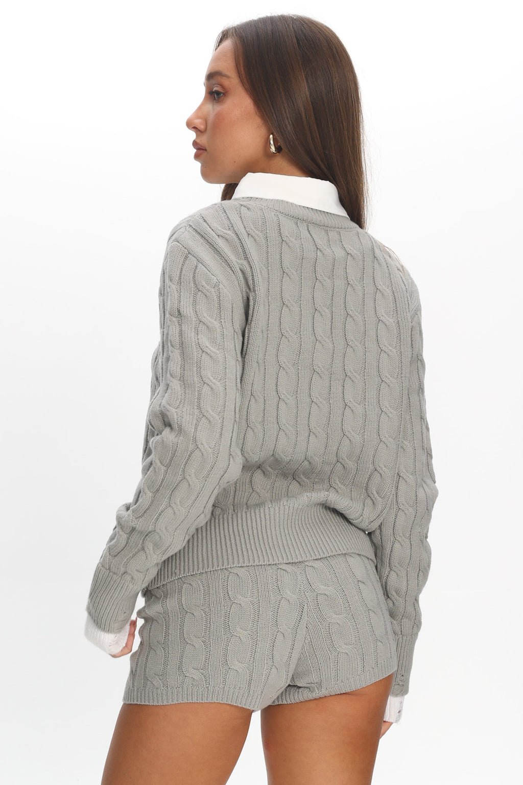 LIONESS Coastal Cable Knit Sweater Cloud by Selfie Leslie Australia
