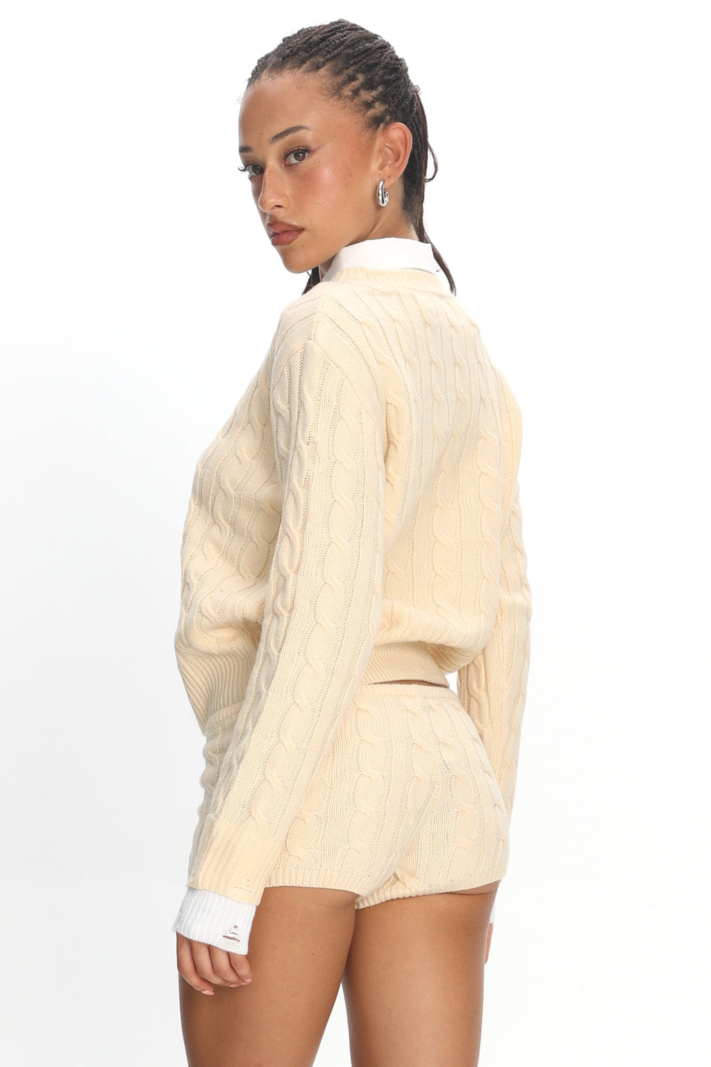 LIONESS Costal Cable Knit Sweater Cream by Selfie Leslie Australia