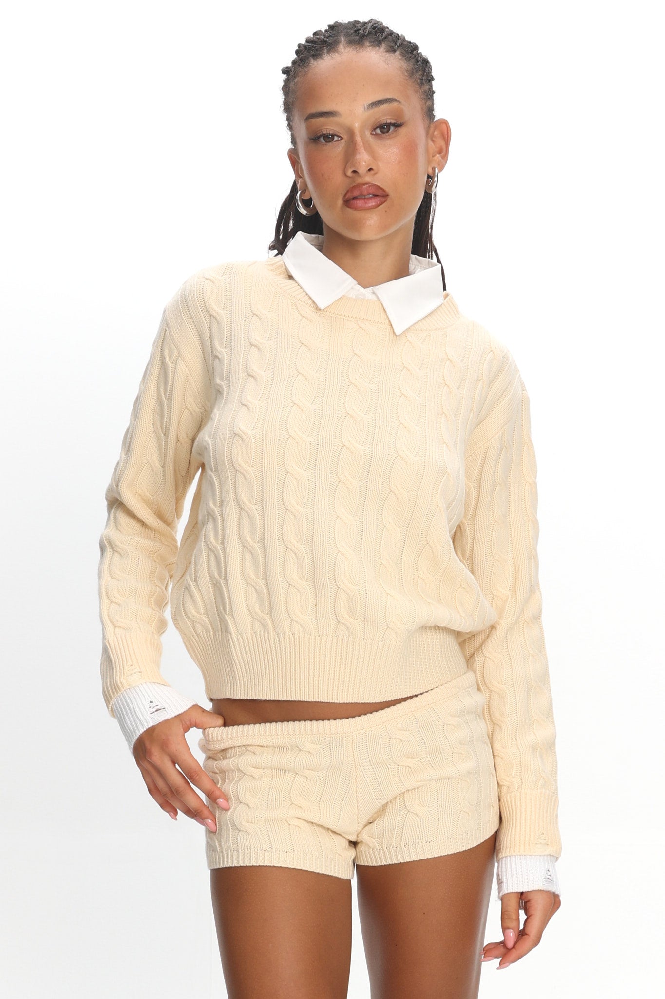 LIONESS Reborn Mini Shorts Cream by Selfie Leslie Australia