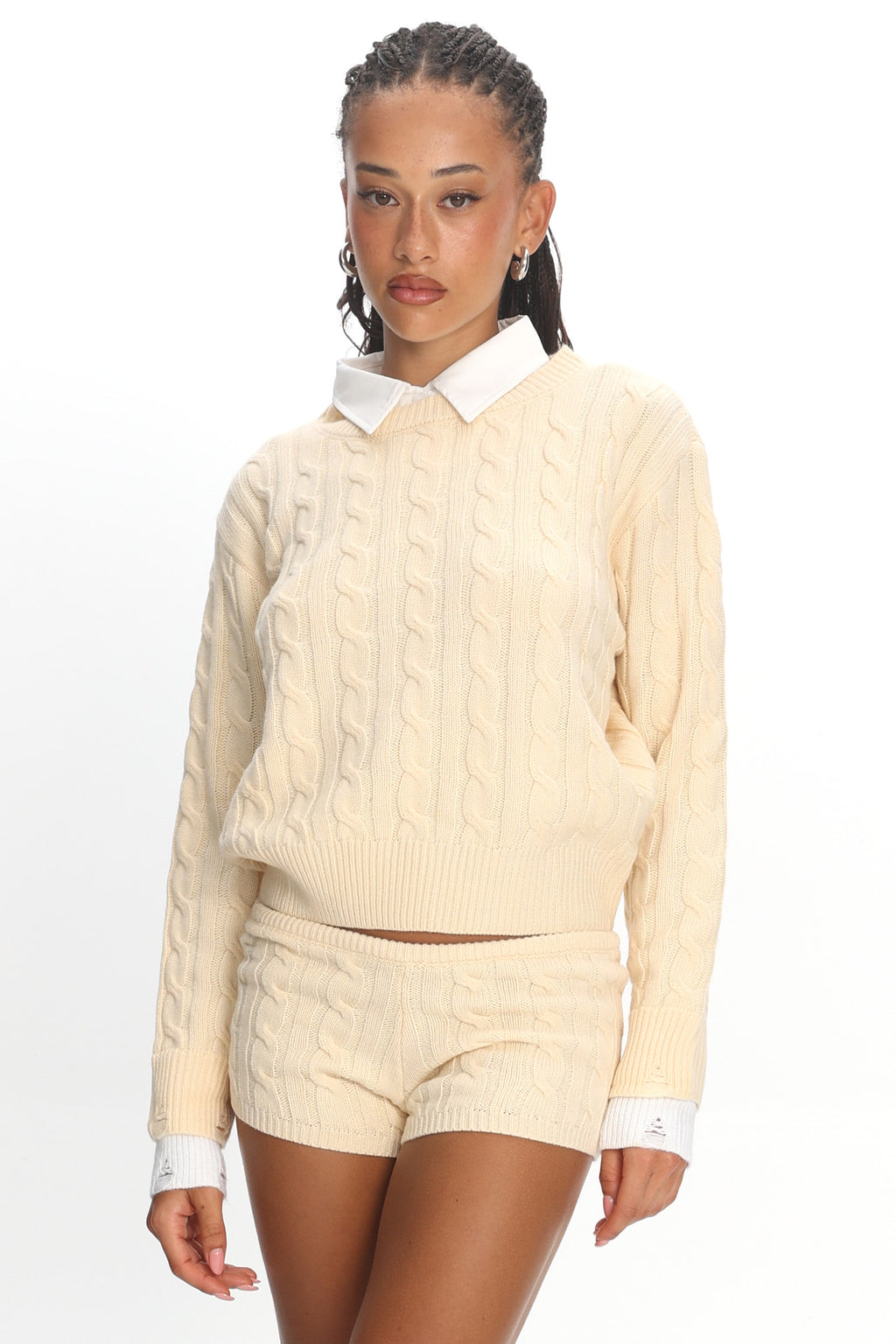 LIONESS Reborn Mini Shorts Cream by Selfie Leslie Australia