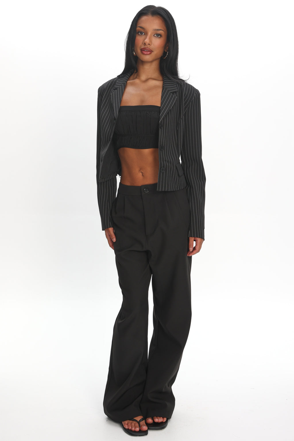 LIONESS Lune Blazer Onyx Pinstripe by Selfie Leslie Australia