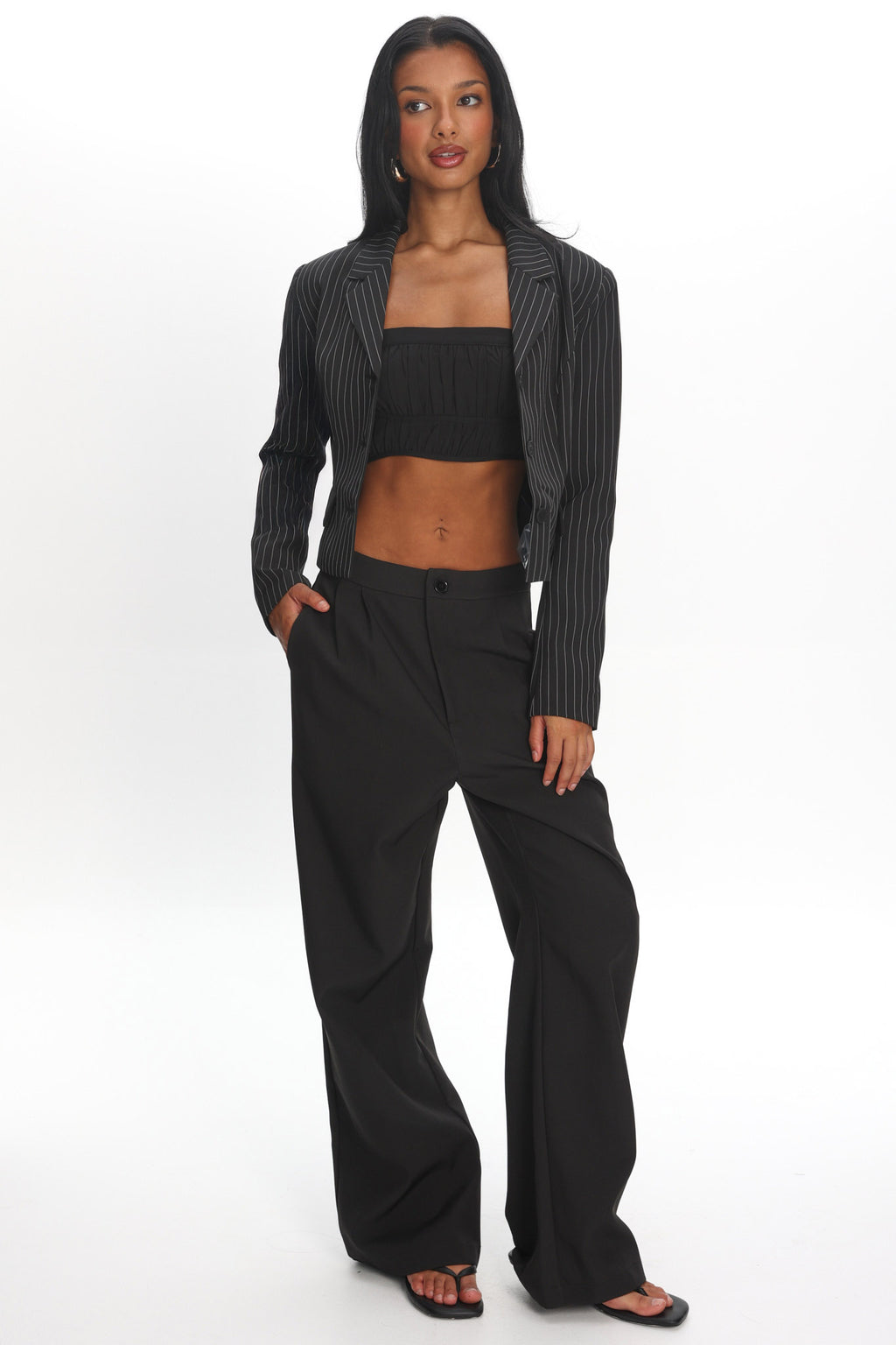 LIONESS Lune Blazer Onyx Pinstripe by Selfie Leslie Australia