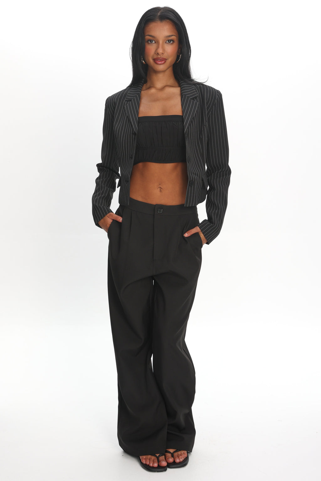 LIONESS Lune Blazer Onyx Pinstripe by Selfie Leslie Australia